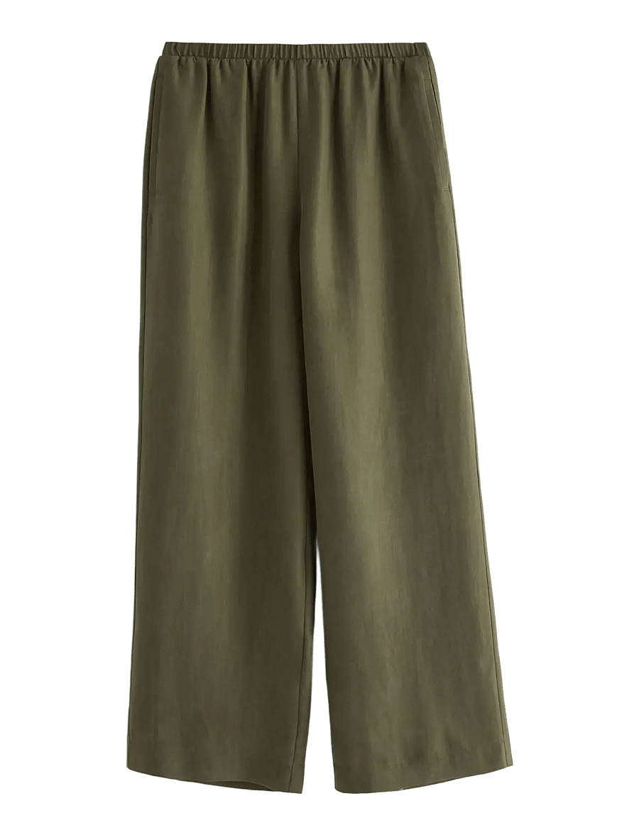 Lindex - Wide trousers with luster - laia säärega püksid - drak dusty green - 1