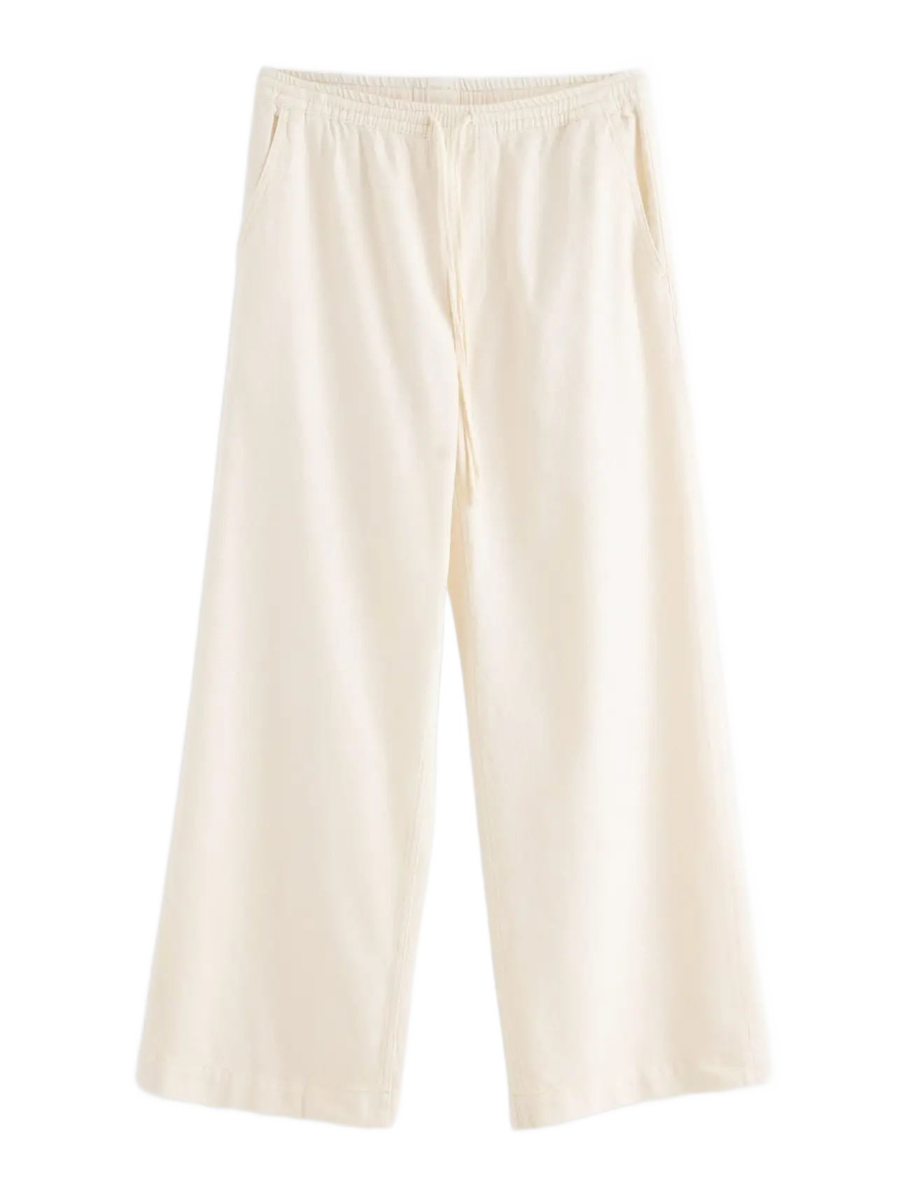 LINDEX Wide Hosen With Elastic Waist Cream - 34 - Damen