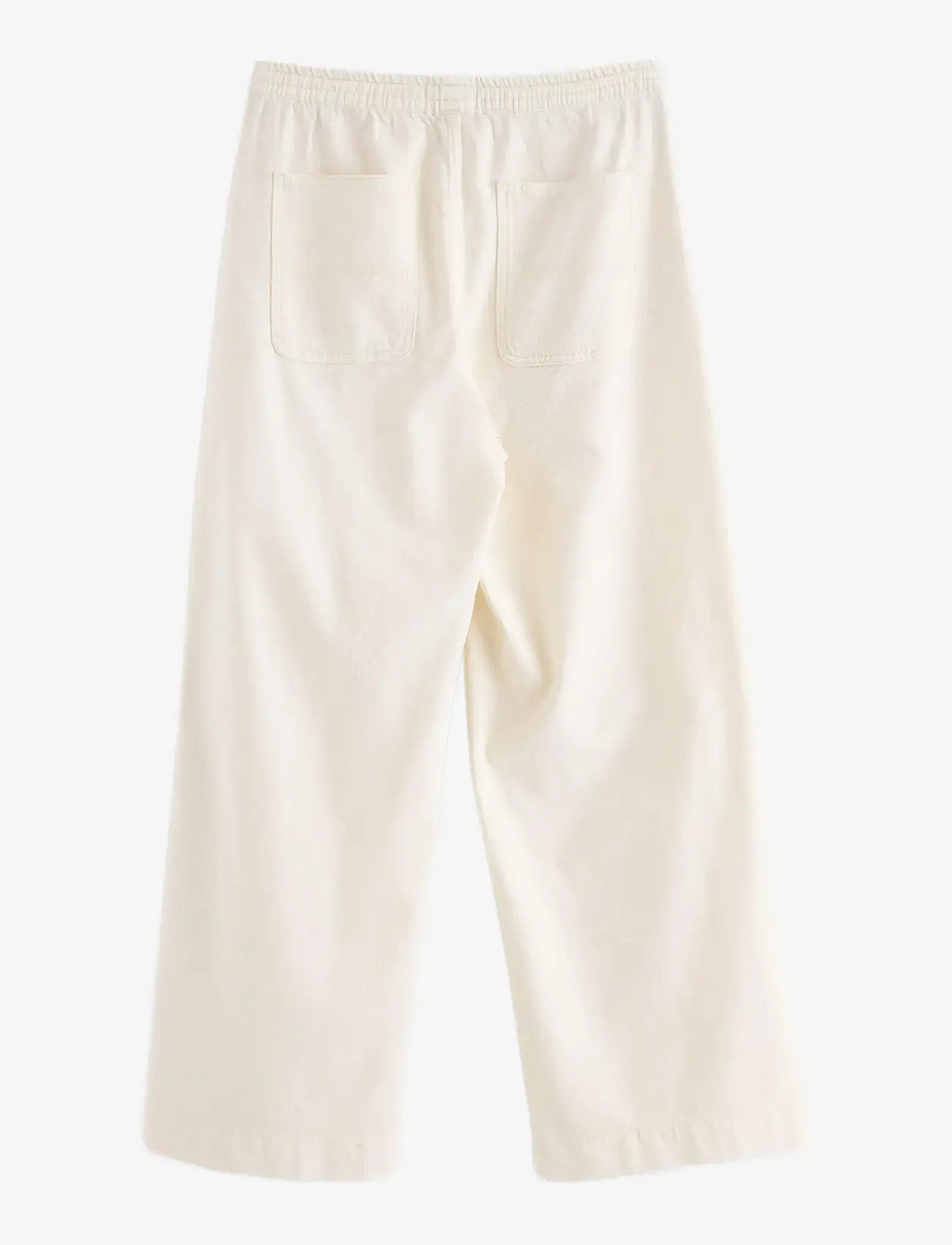 Lindex - WIDE trousers with elastic waist - wide leg trousers - light white - 2