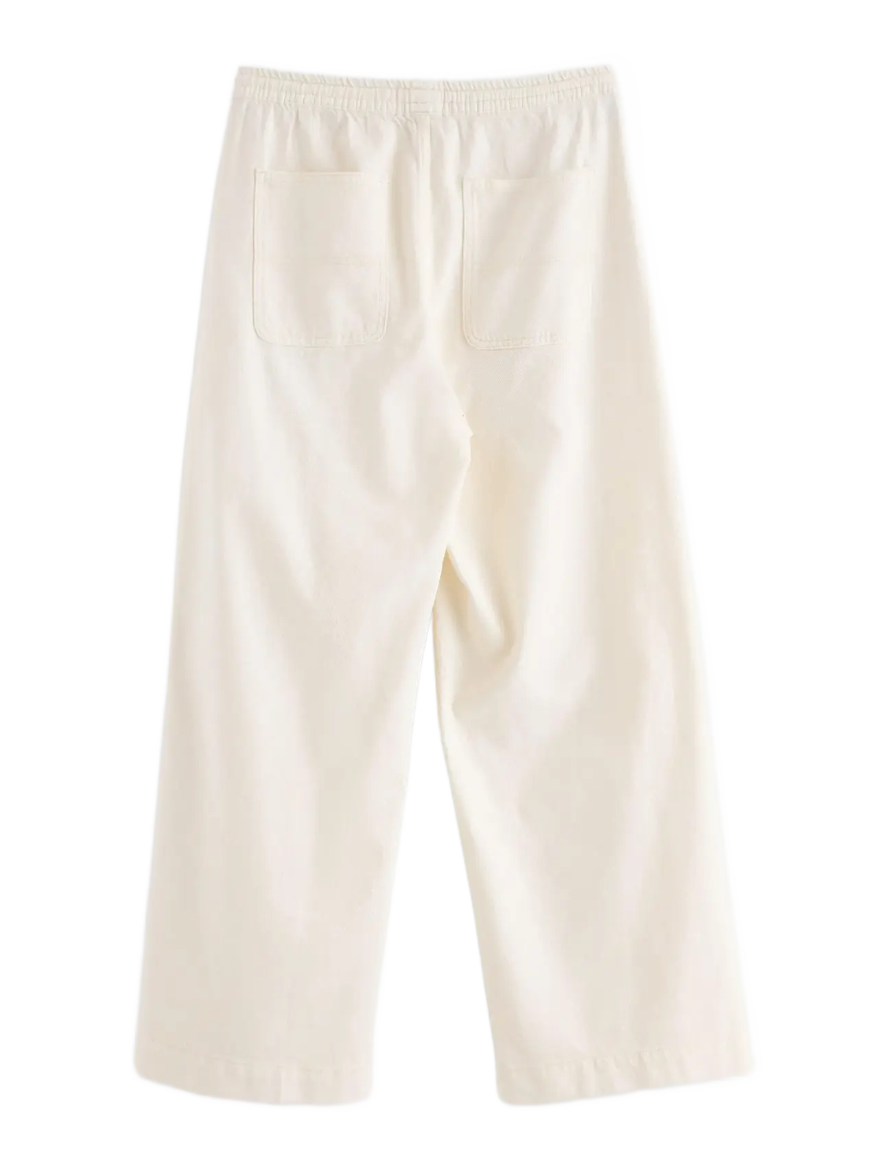 Lindex - WIDE trousers with elastic waist - wide leg trousers - light white - 2