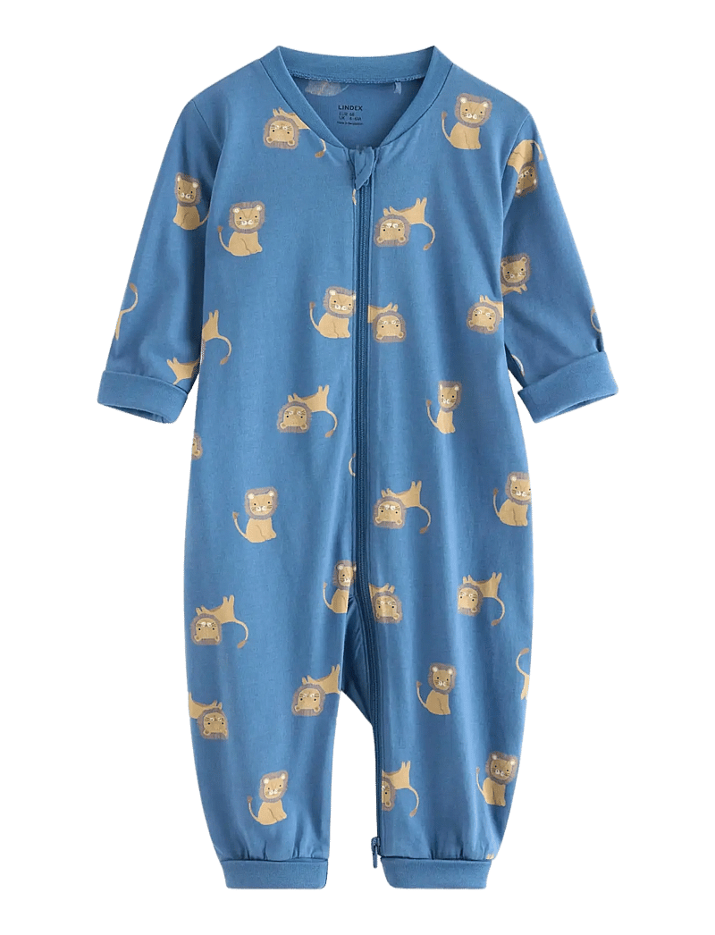 Lindex - Pyjamas with application at the back - schlafoveralls - light dusty blue - 0