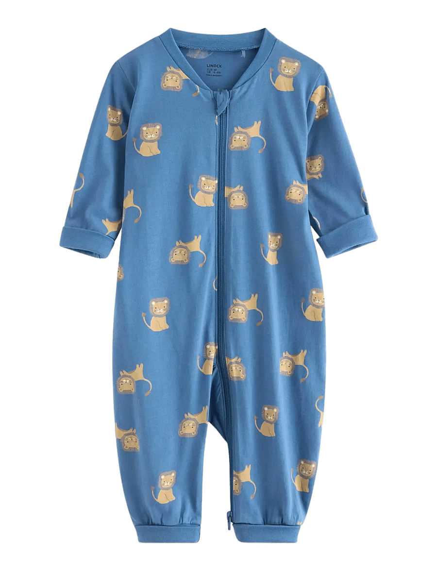 Lindex - Pyjamas with application at the back - schlafoveralls - light dusty blue - 0
