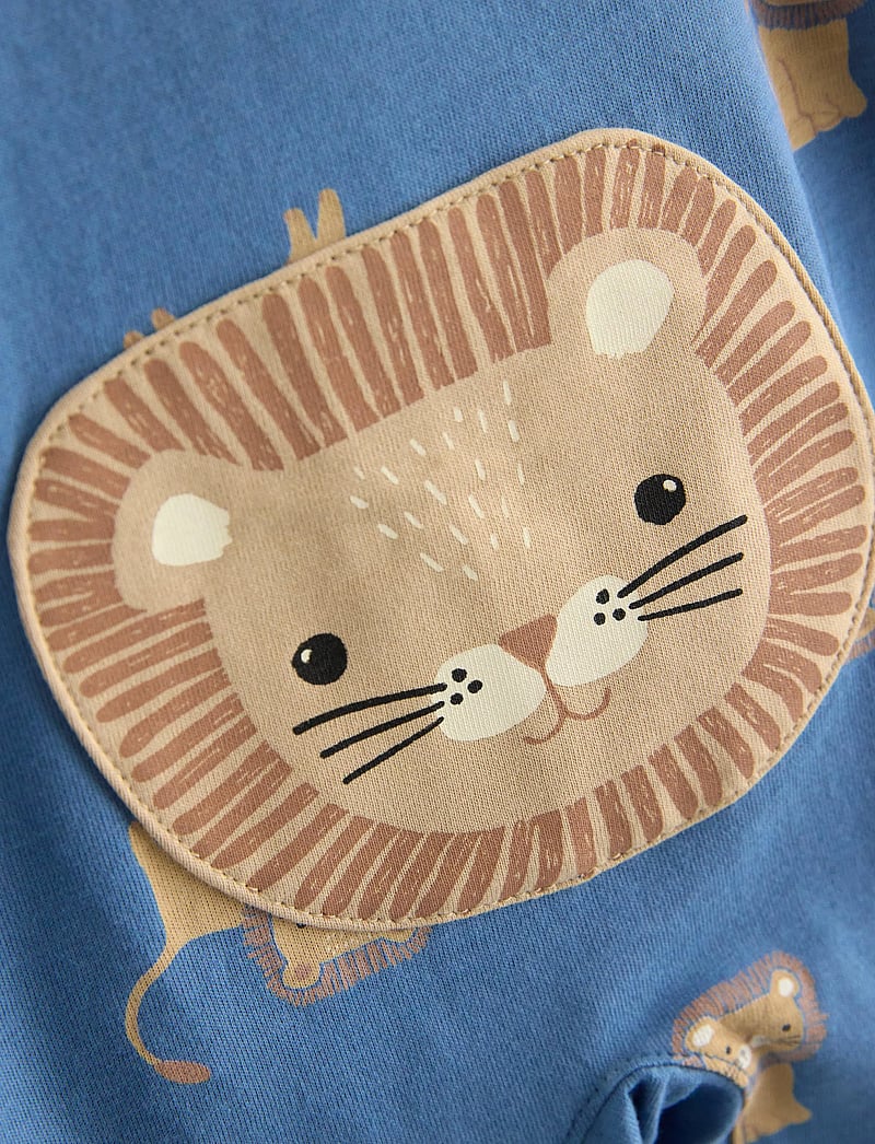 Lindex - Pyjamas with application at the back - schlafoveralls - light dusty blue - 2
