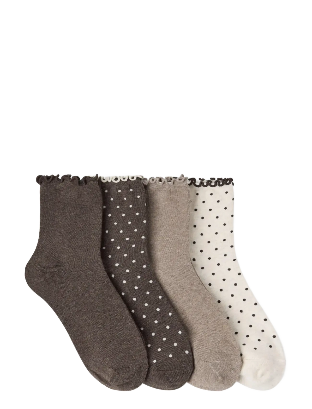 Lindex - 4-pack high ankle socks - lühikese säärega sokid - dark brown melange - 1