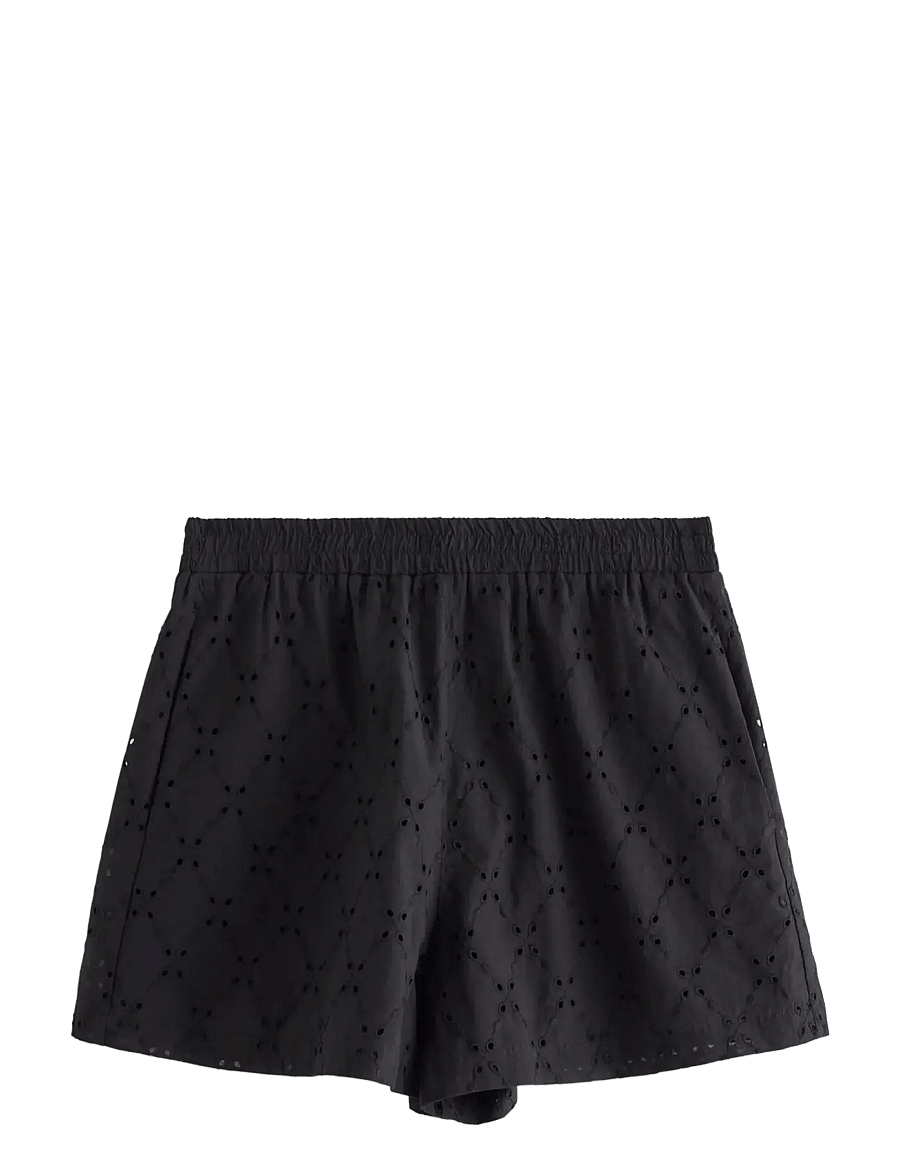 Lindex - Shorts with embroidery - casual szorty - black - 1