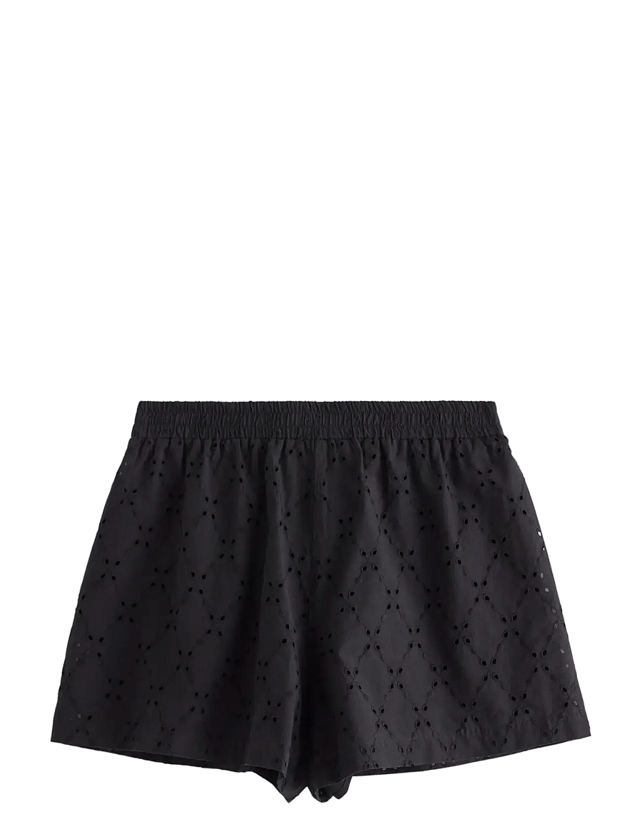 Lindex - Shorts with embroidery - casual szorty - black - 2