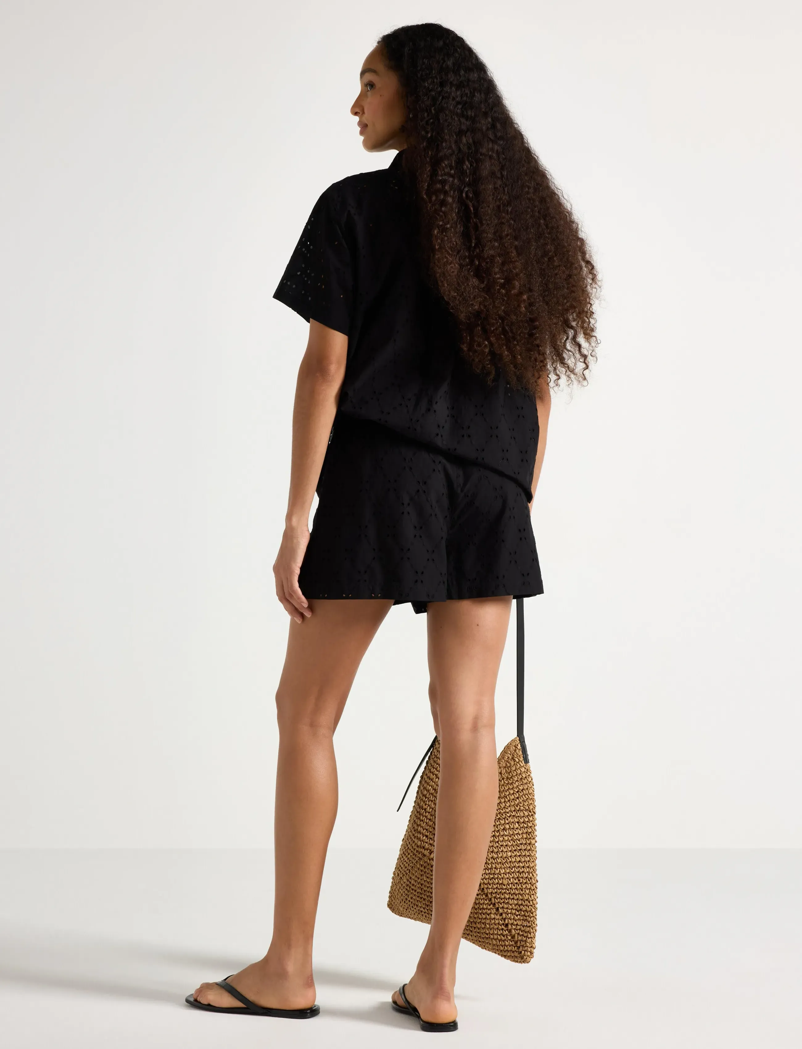 Lindex - Shorts with embroidery - black - 3