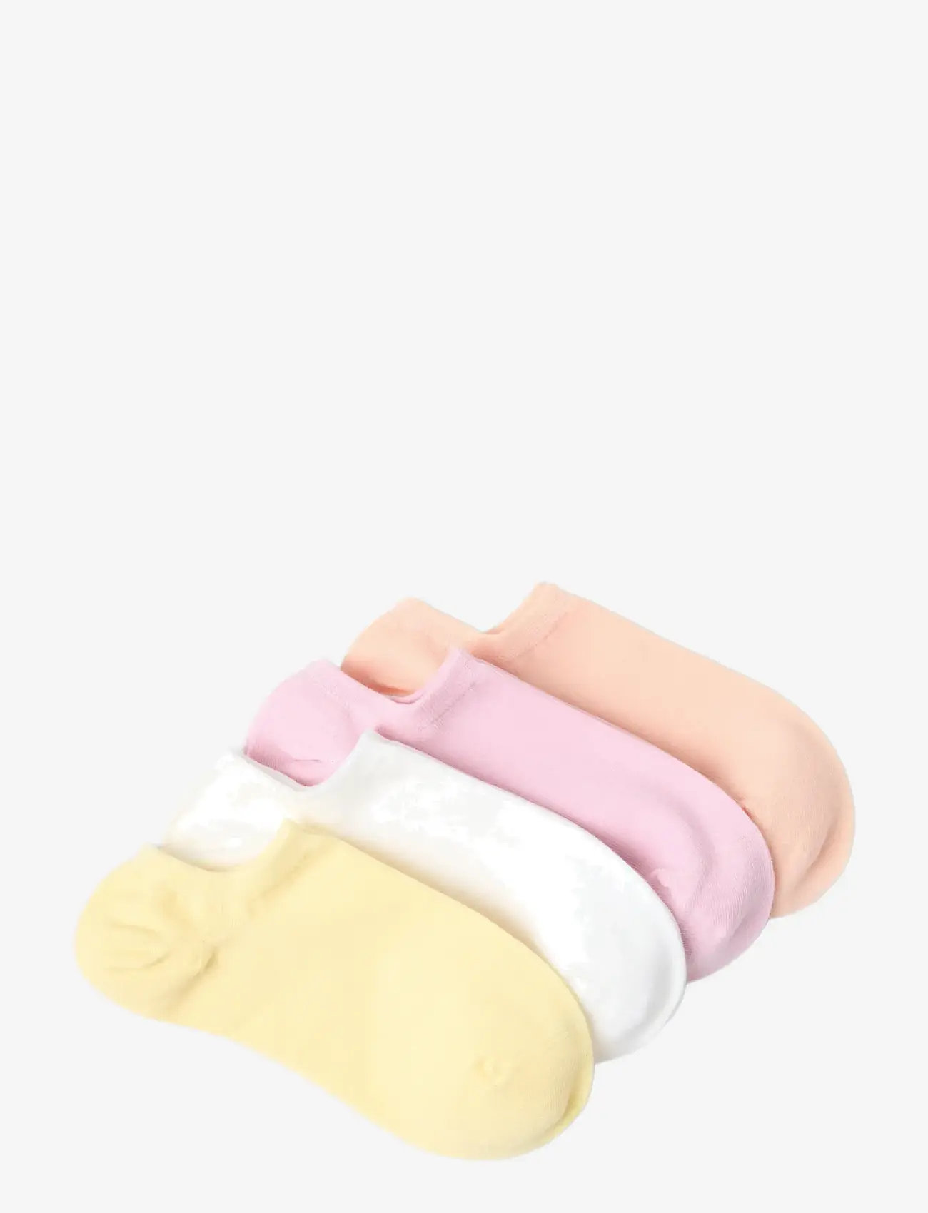 Lindex - 4-pack low ancle socks - ankelstrømper - light yellow - 1