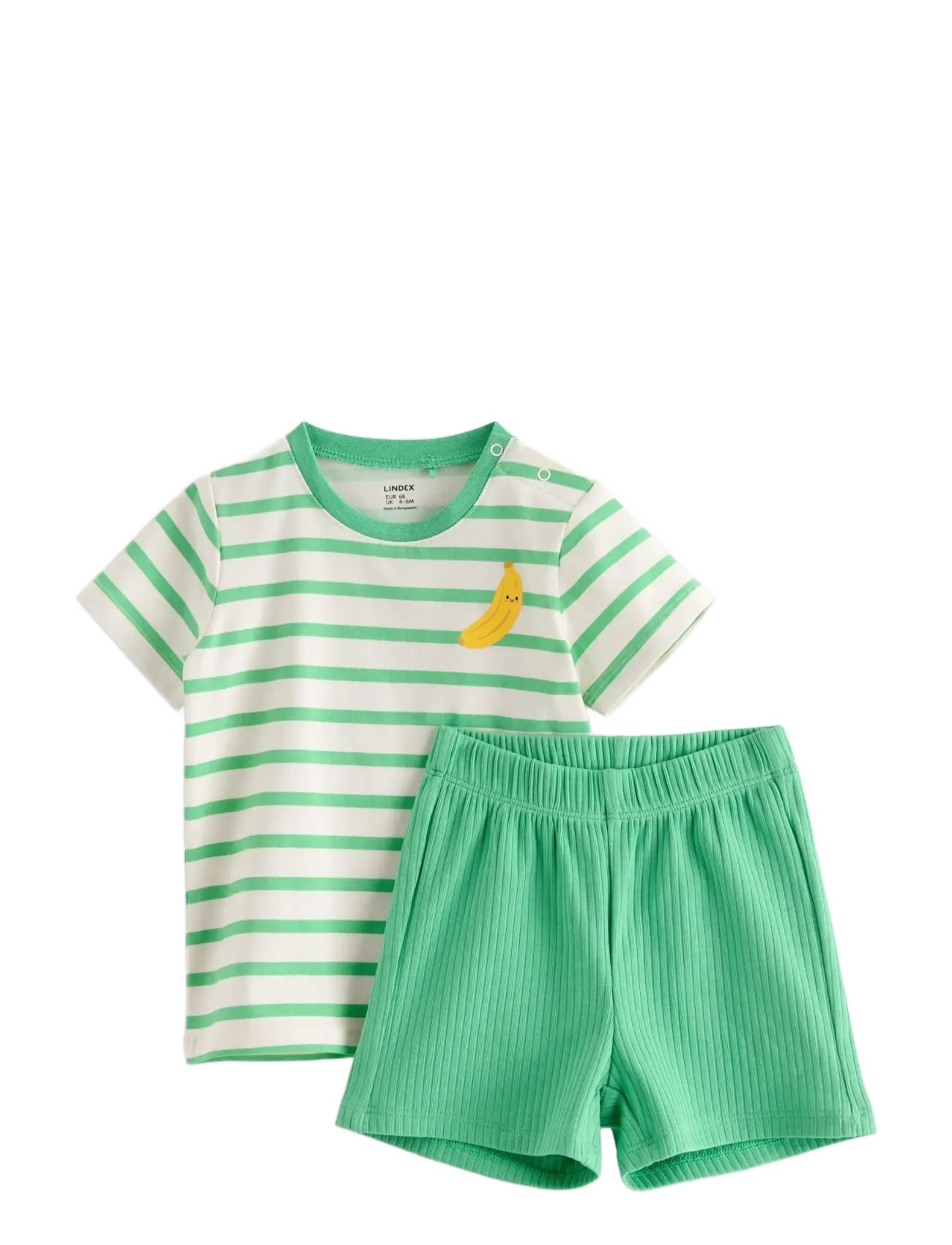 Lindex Set With Top And Shorts, 74, Sets, Grün - Sets Short-sleeved T-shirt, Kinder