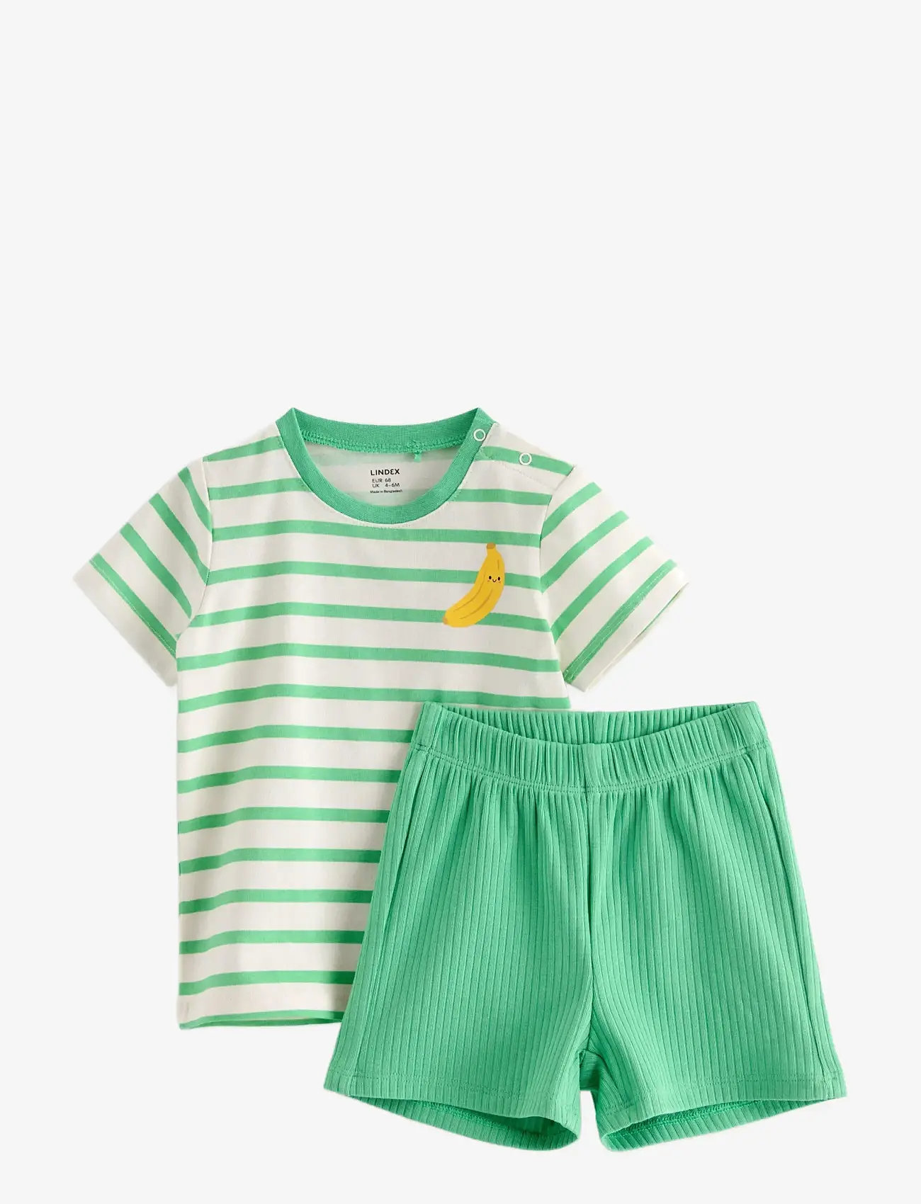 Lindex - Set with top and shorts - sæt med kortærmet t-shirt - green - 0