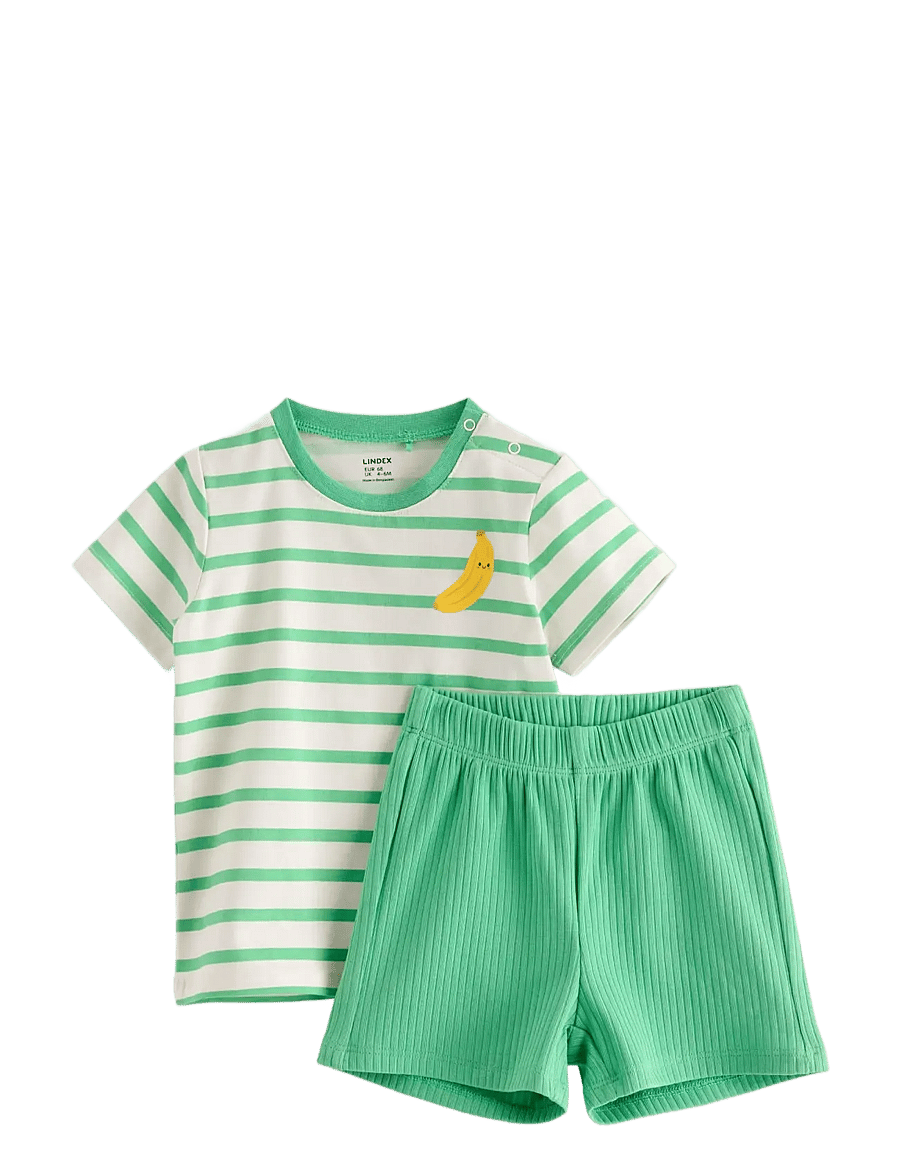 Lindex - Set with top and shorts - sets mit kurzärmeligem t-shirt - green - 0