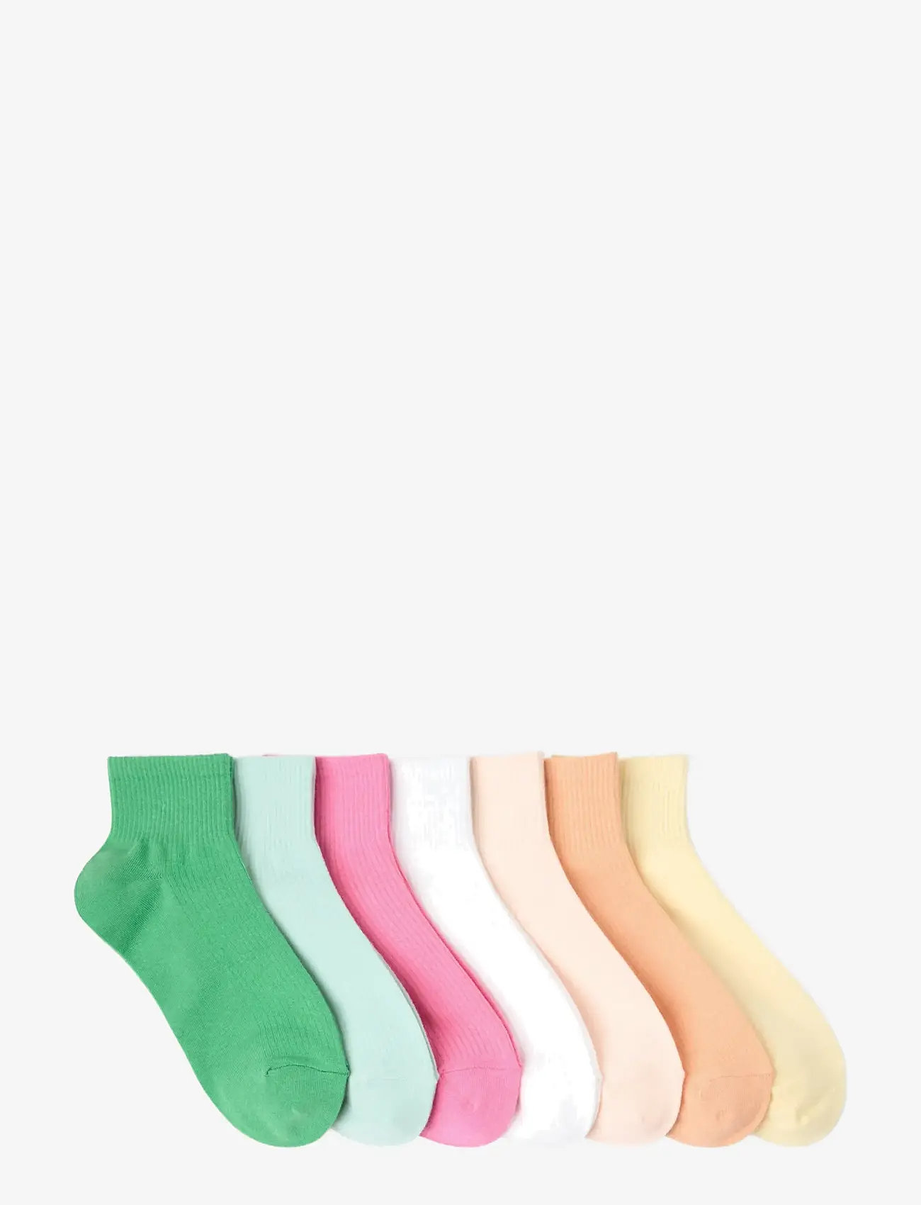 Lindex - 7-pack high ankle socks - ankelstrømper - light yellow - 1