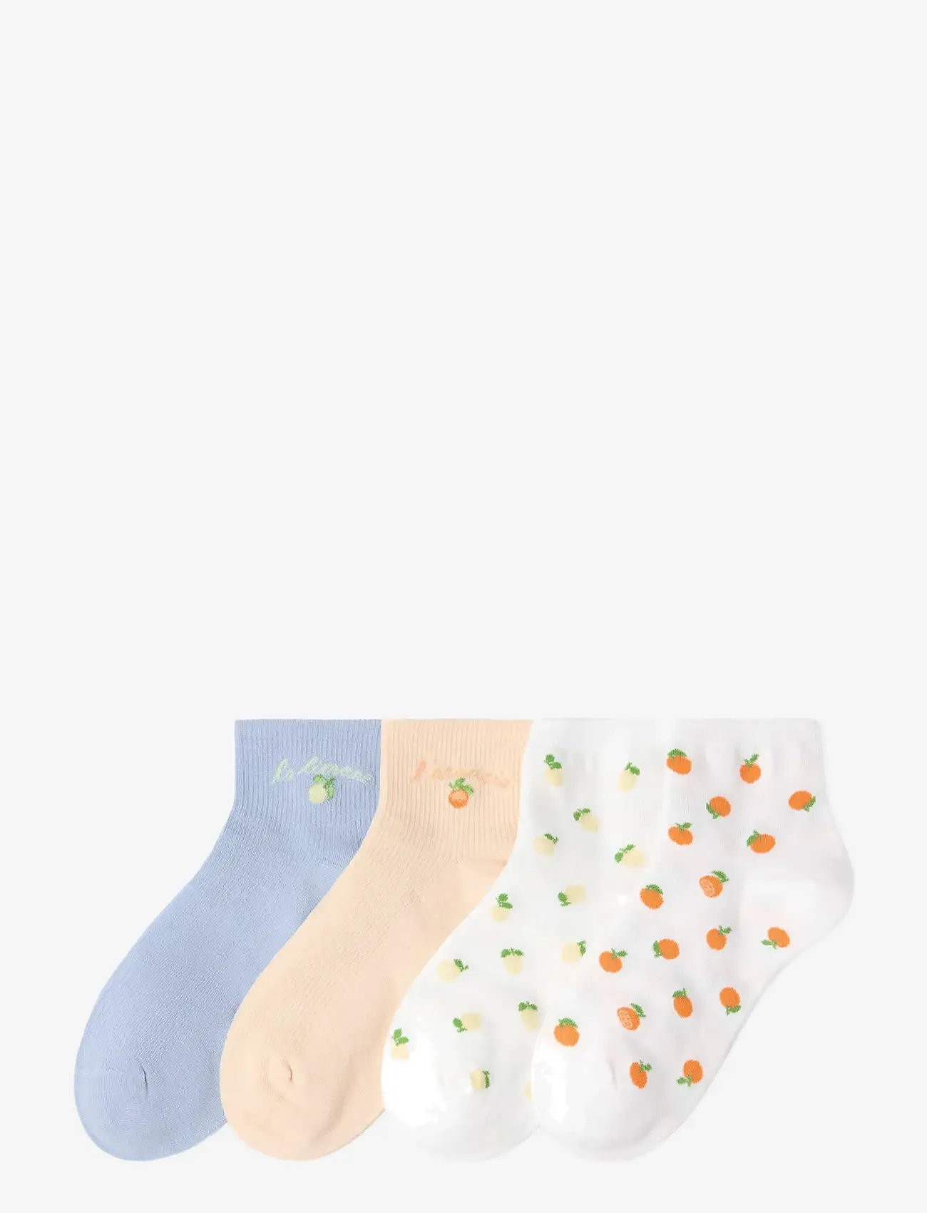 Lindex - 4-pack high ankle socks - ankelstrømper - light blue - 0