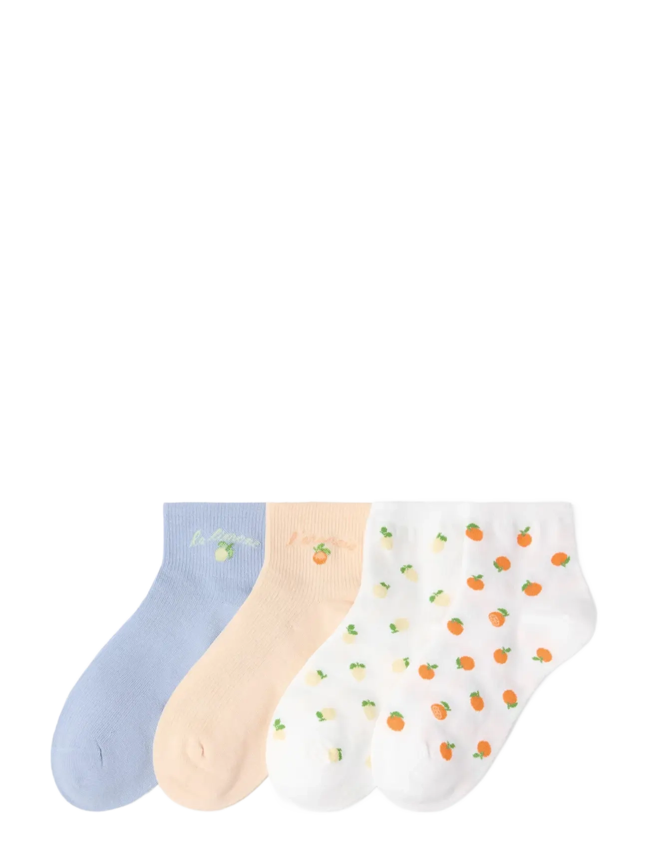 Lindex 4-pack high ankle socks - Socks - LIGHT BLUE / white
