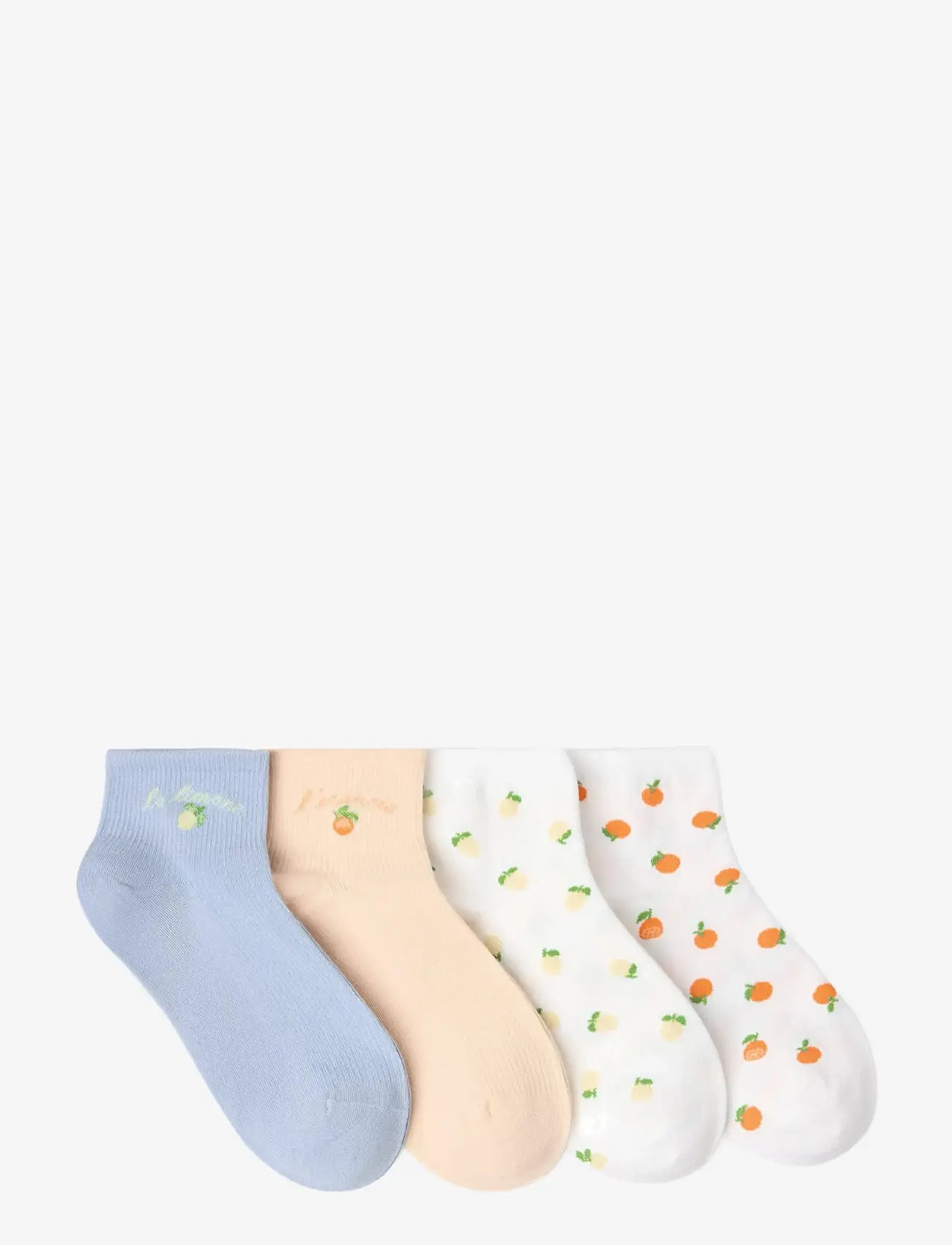 Lindex - 4-pack high ankle socks - ankelstrømper - light blue - 1