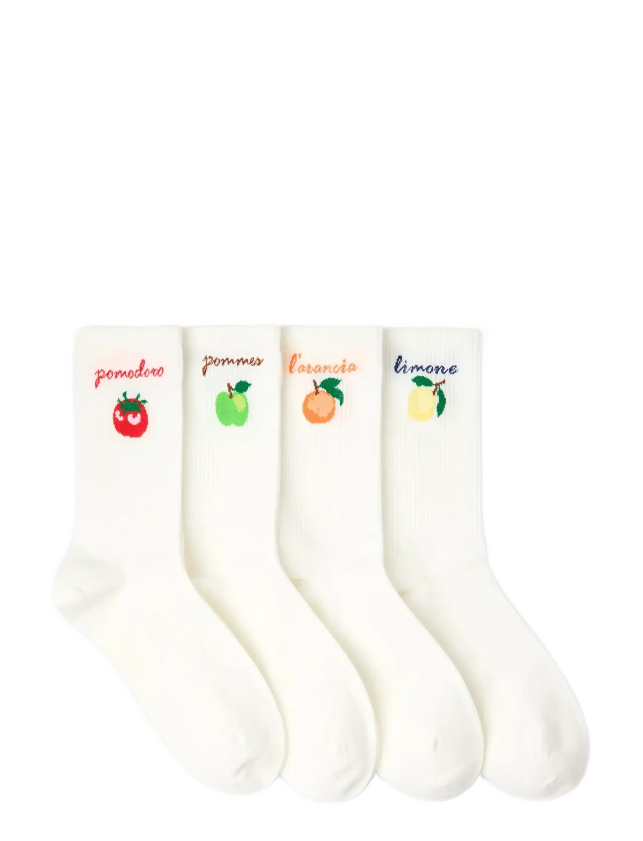 Lindex - 4-pack ribbed socks - almindelige strømper - light white - 1