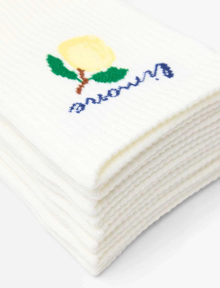 Lindex - 4-pack ribbed socks - almindelige strømper - light white - 2