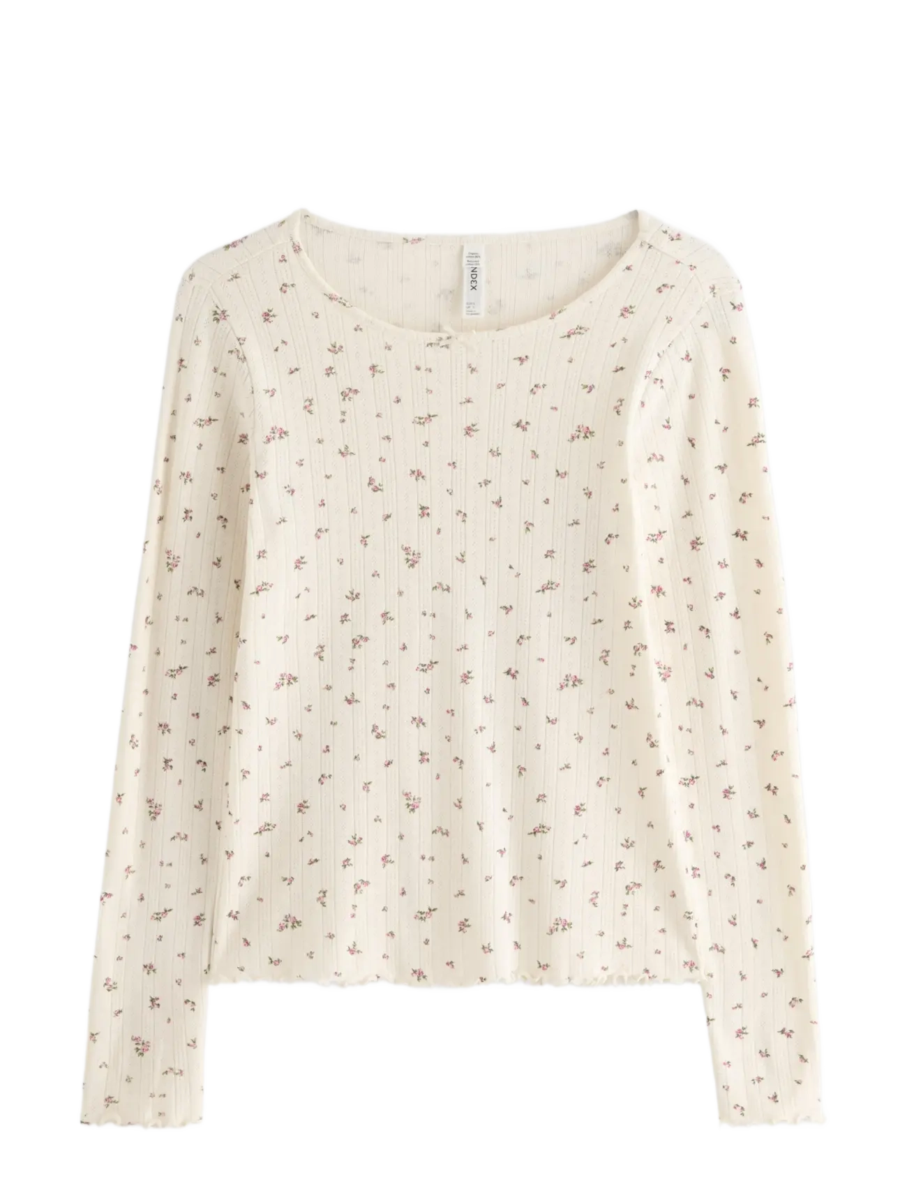 Lindex Pyjama top in pointelle - Knitwear - DUSTY WHITE / cream
