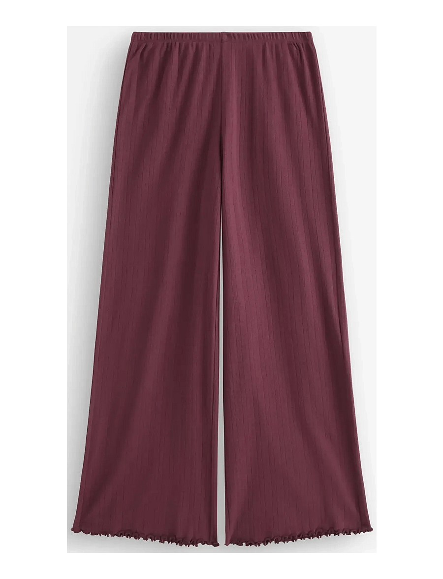 Lindex - Wide pyjama trousers in pointelle - natbukser - dark dusty red - 0