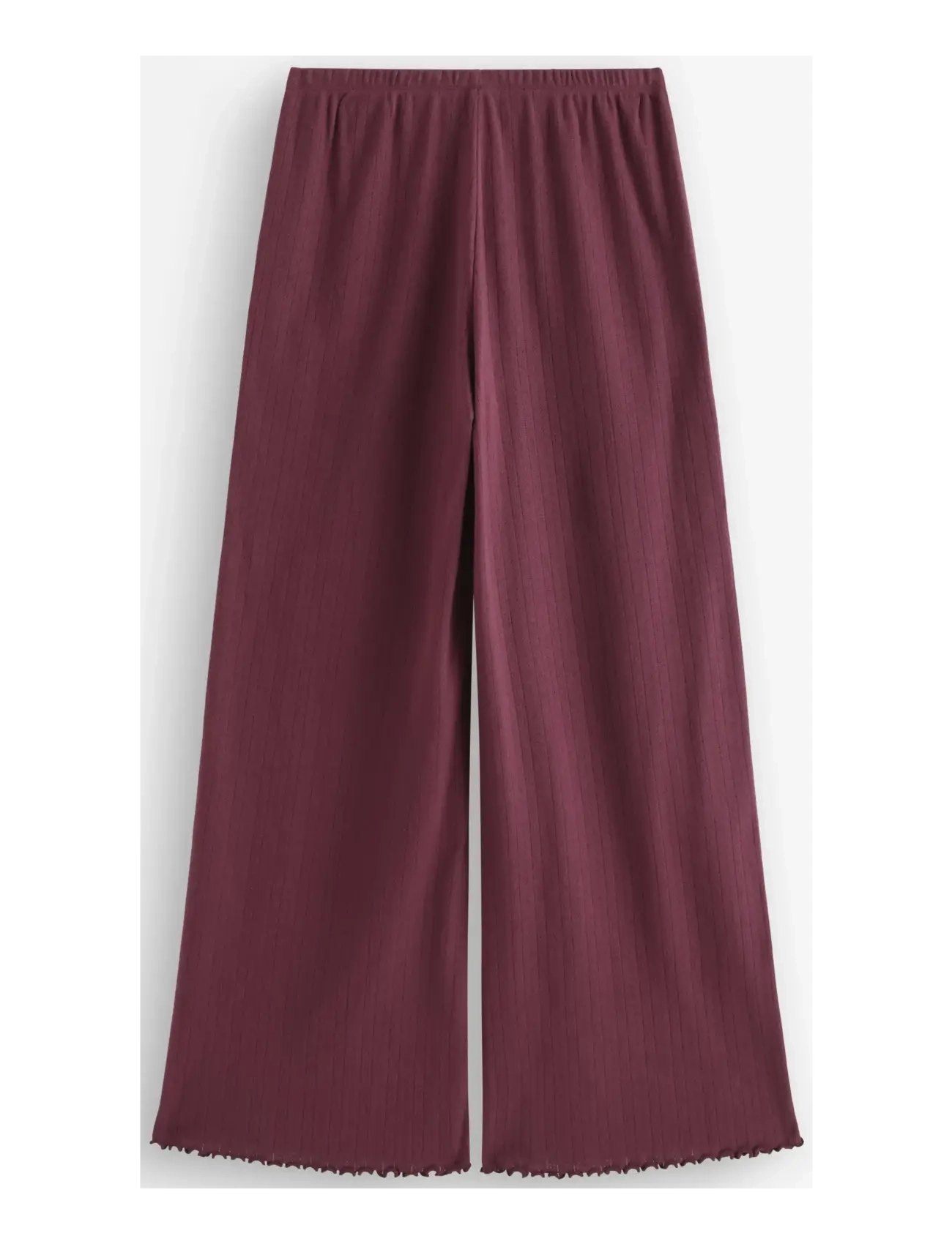 Lindex - Wide pyjama trousers in pointelle - natbukser - dark dusty red - 1