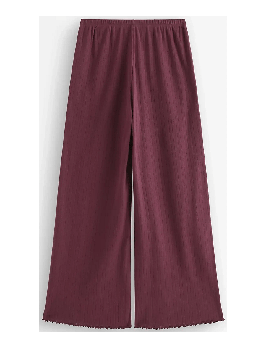 Lindex - Wide pyjama trousers in pointelle - natbukser - dark dusty red - 1