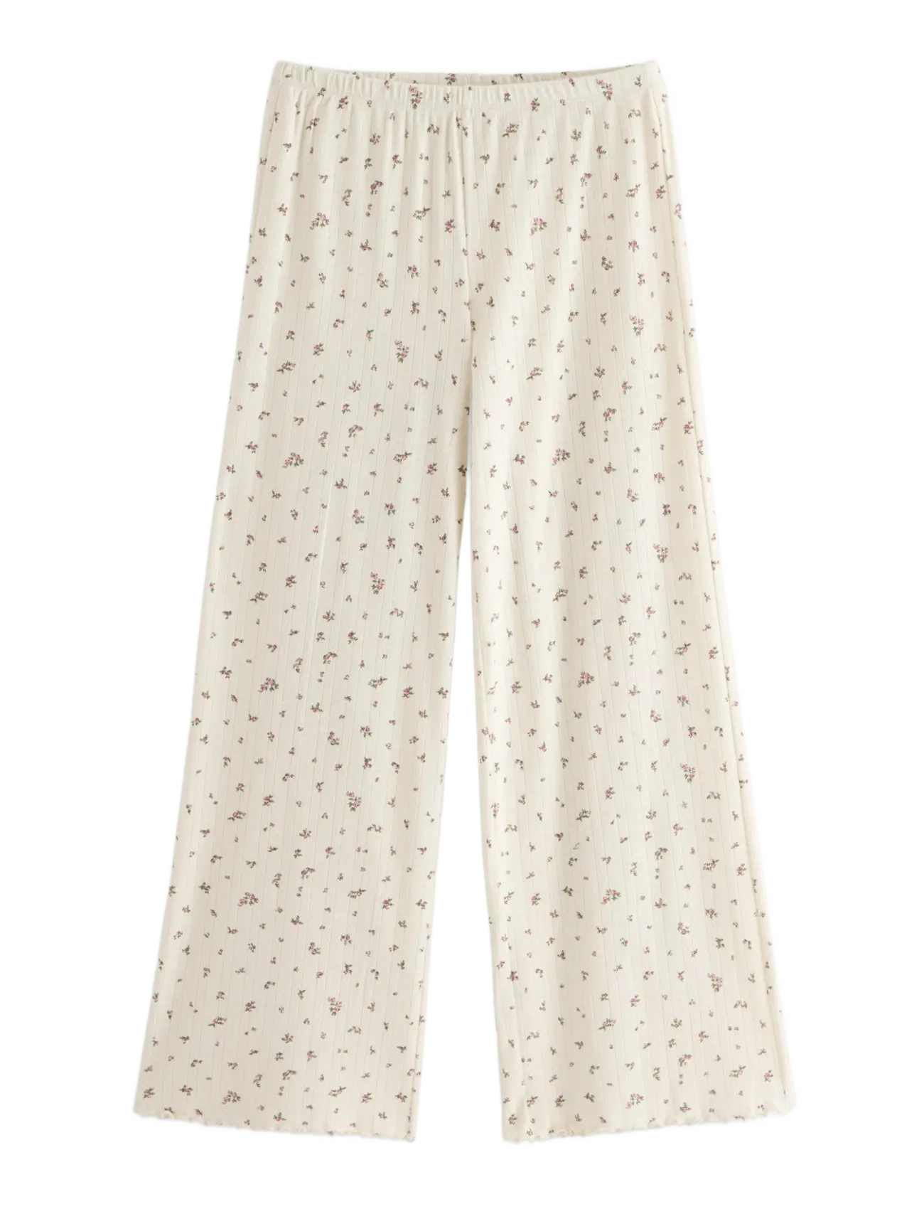 Lindex - Wide pyjama trousers in pointelle - dusty white - 1