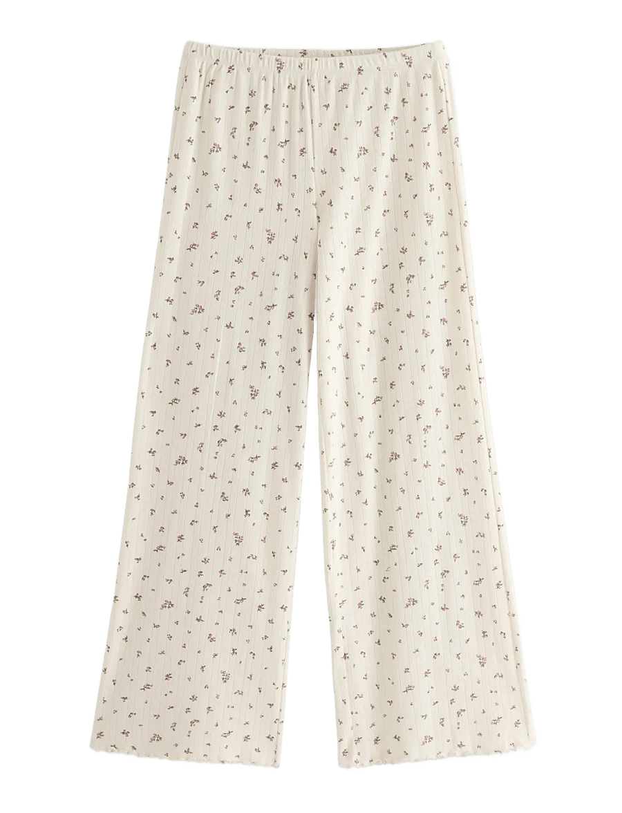 Lindex - Wide pyjama trousers in pointelle - pyjamahosen - dusty white - 1