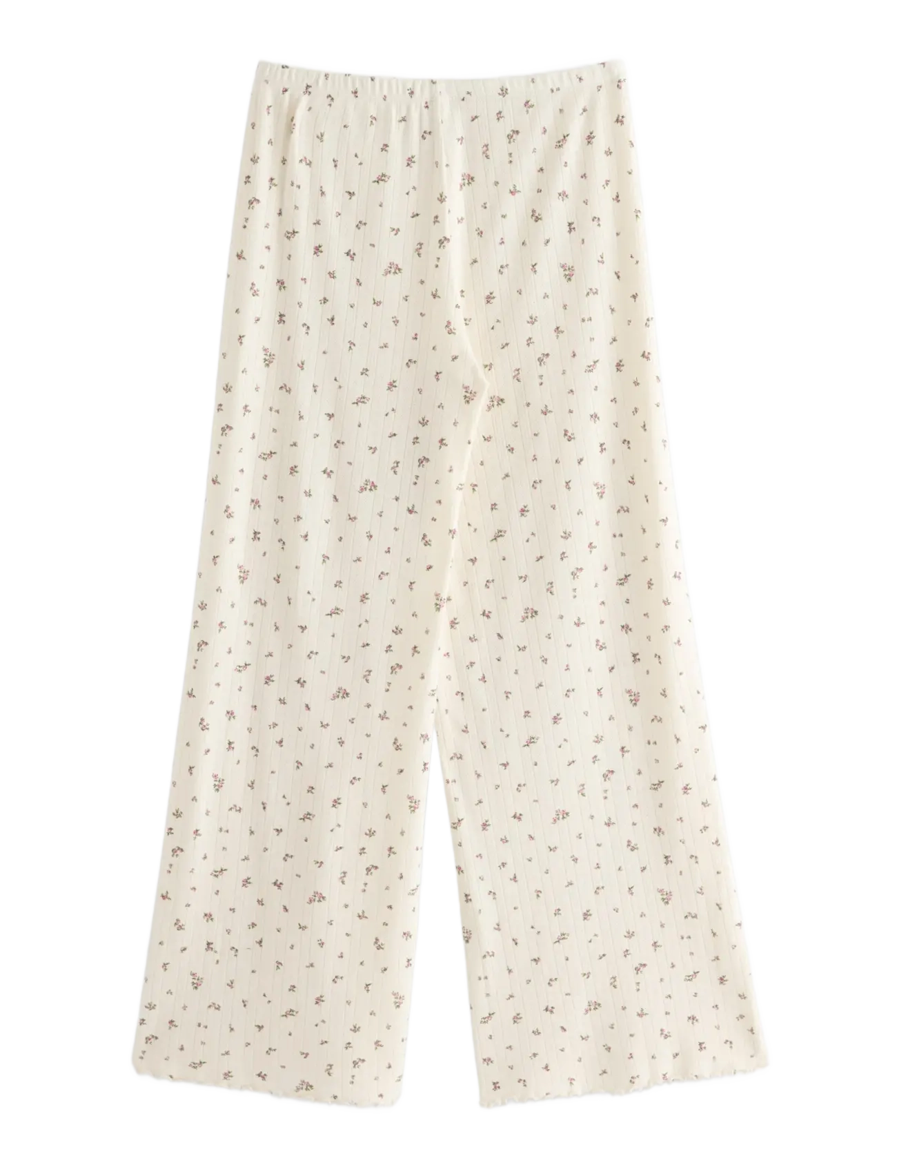 Lindex - Wide pyjama trousers in pointelle - dusty white - 2