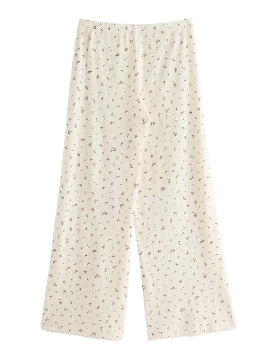 Lindex - Wide pyjama trousers in pointelle - pyjamahosen - dusty white - 2