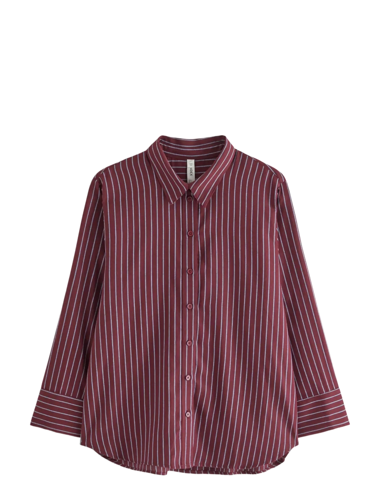 Lindex - Pyjama shirt in cotton - long-sleeved shirts - dark dusty red - 1