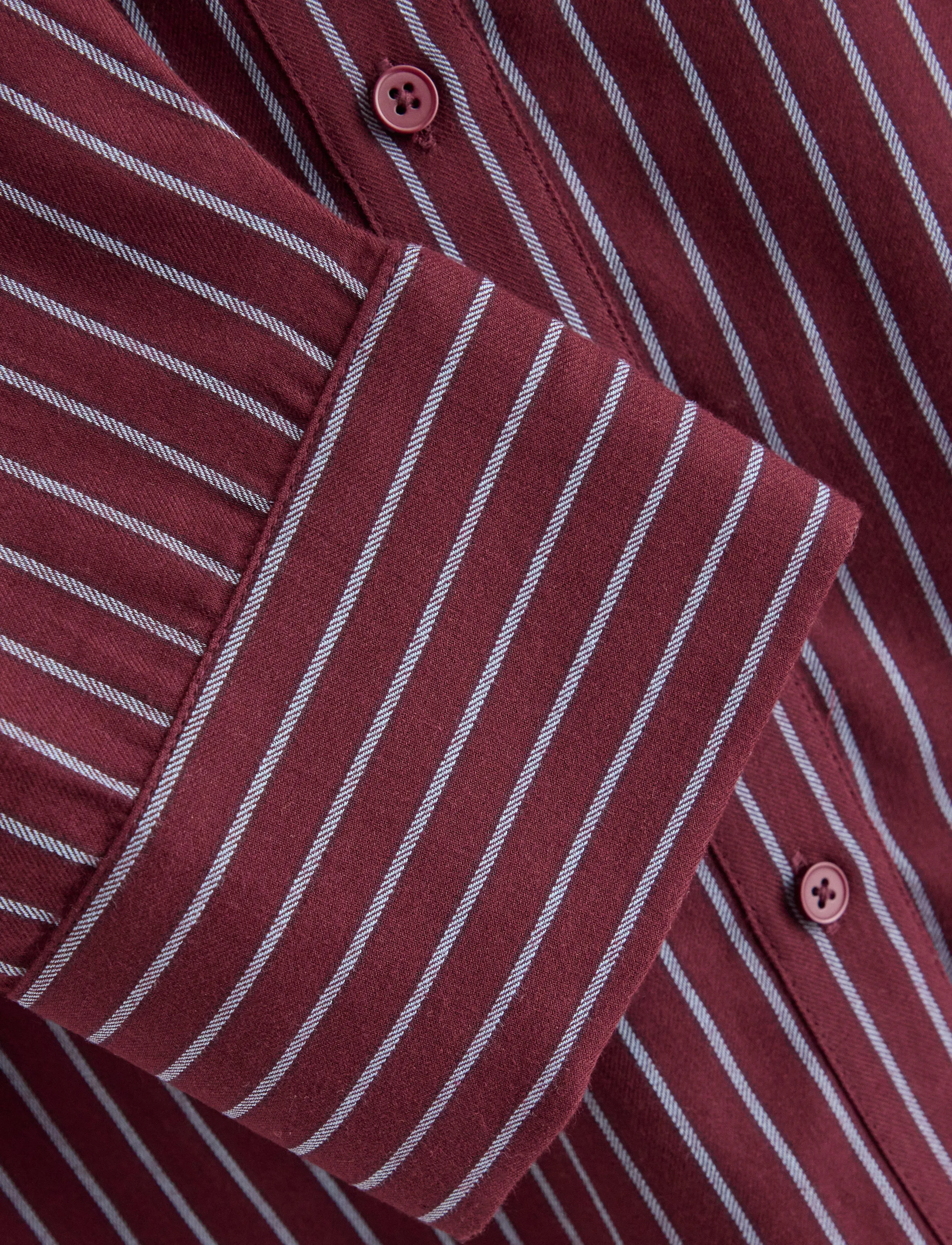 Lindex - Pyjama shirt in cotton - long-sleeved shirts - dark dusty red - 5
