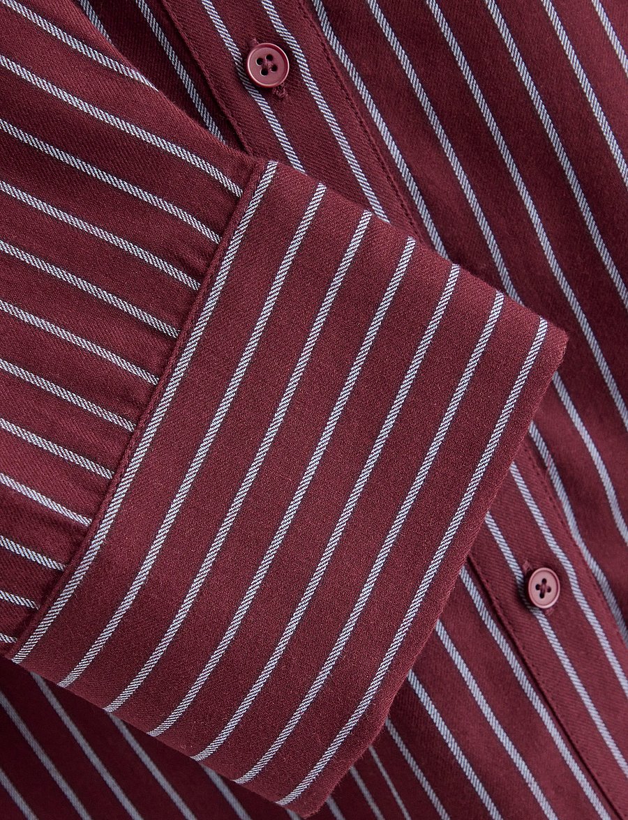 Lindex - Pyjama shirt in cotton - långärmade skjortor - dark dusty red - 5