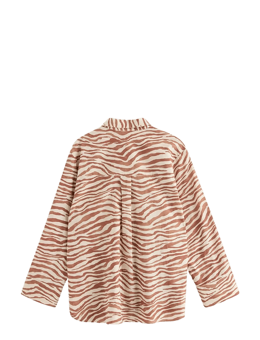 Lindex - Pyjama shirt in cotton - langärmlige hemden - light dusty brown - 2