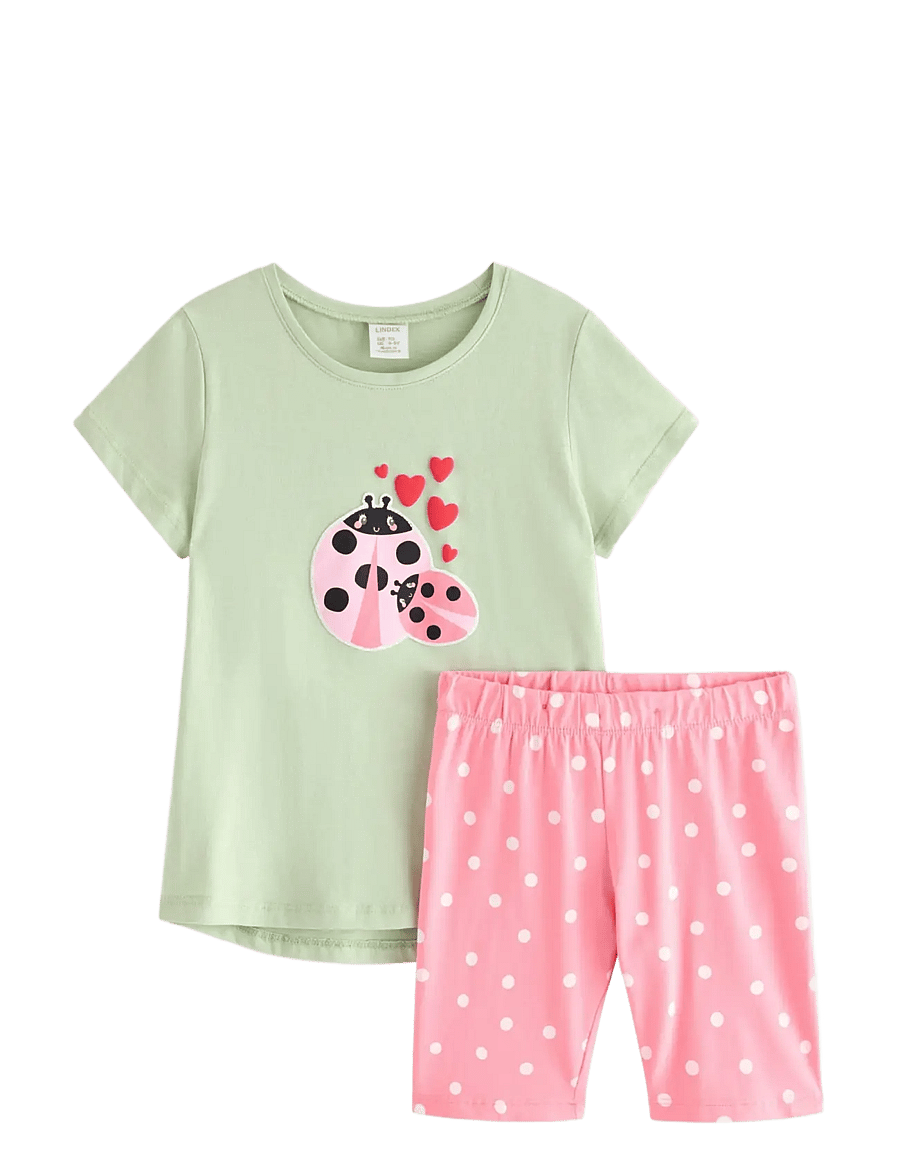 Lindex - Set - top and cycling shorts - sæt med kortærmet t-shirt - light dusty green - 1