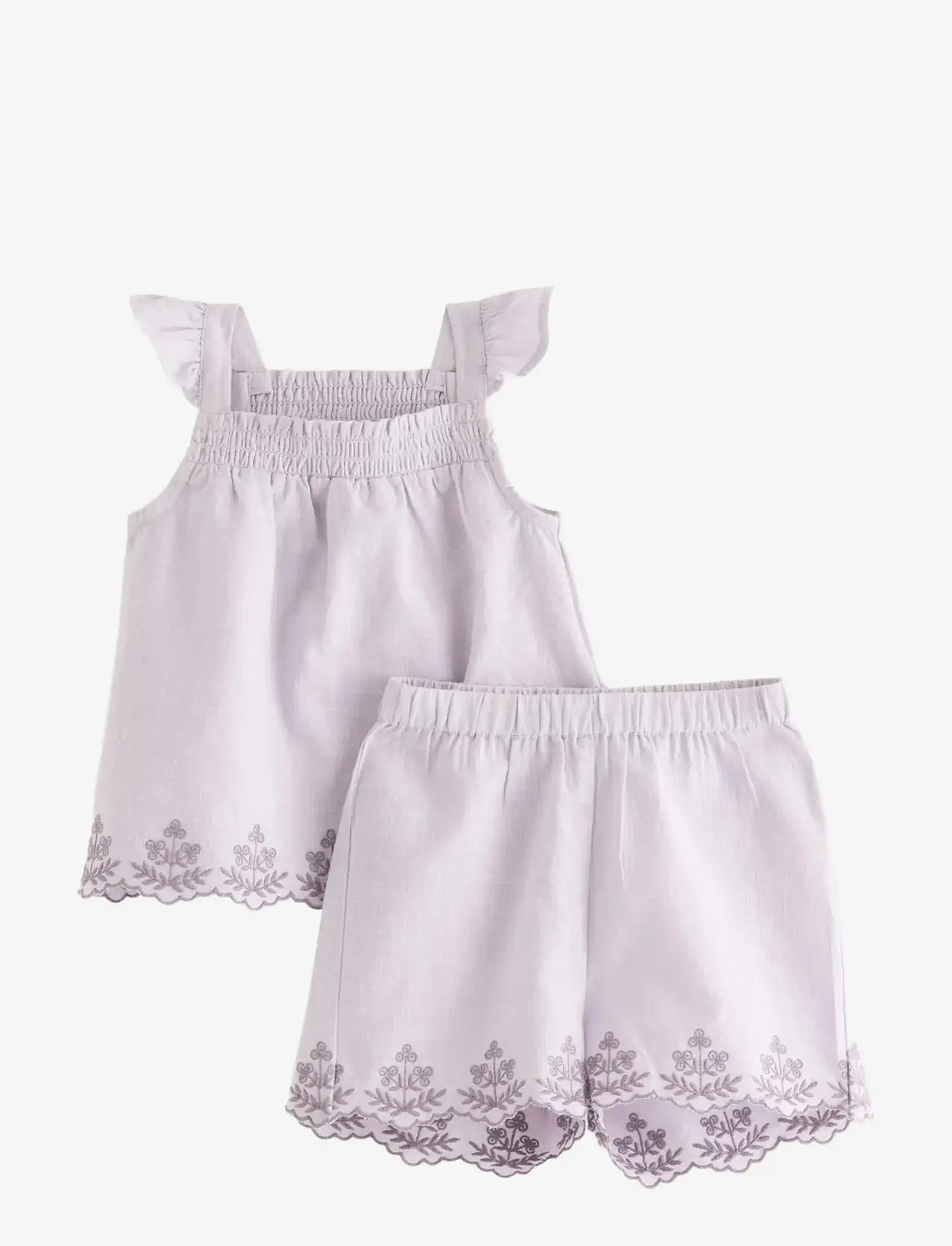 Lindex - Set with top and shorts - set med kortärmad t-shirt - light dusty lilac - 0