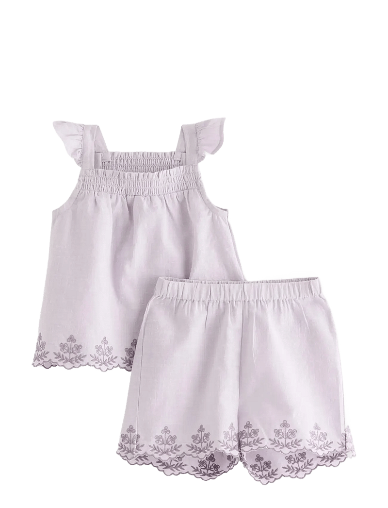 Lindex - Set with top and shorts - ensembles avec t-shirt à manches courtes - light dusty lilac - 0