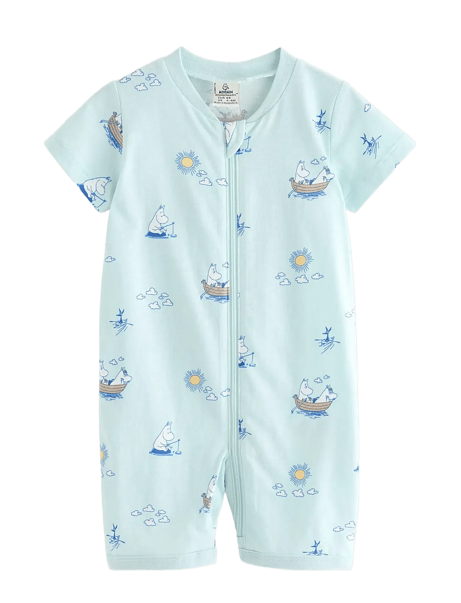 Lindex - Moomin pyjama romper - natdragter - light aqua - 0