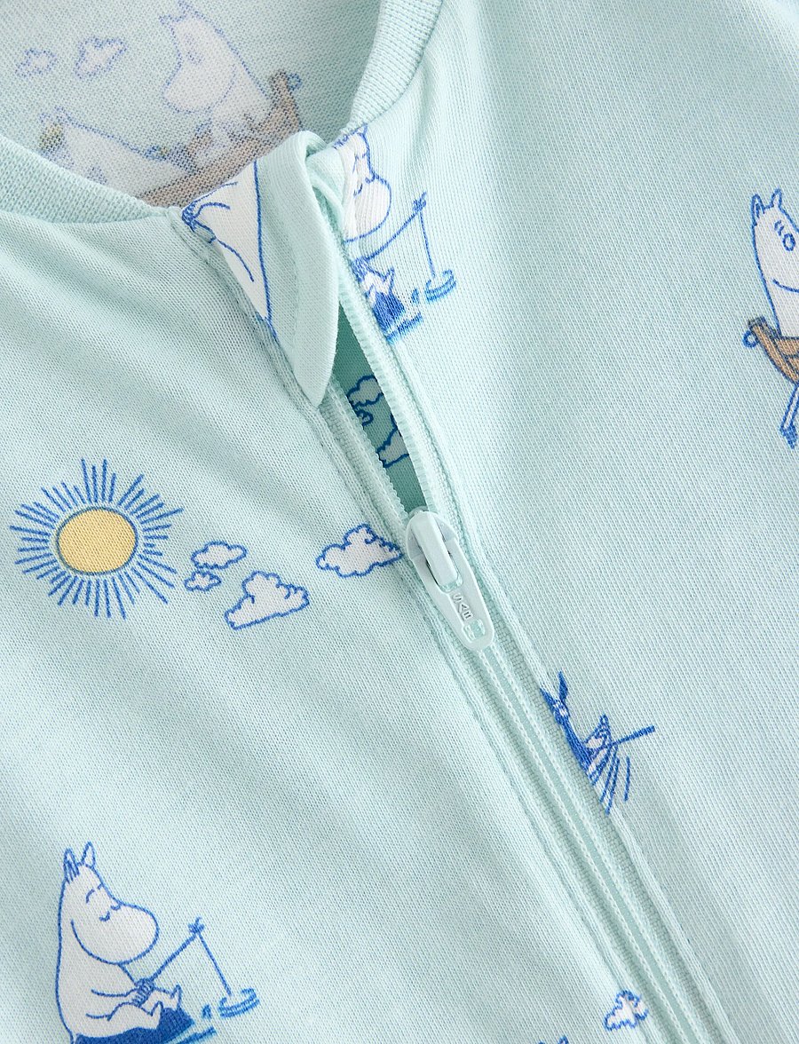 Lindex - Moomin pyjama romper - natdragter - light aqua - 2