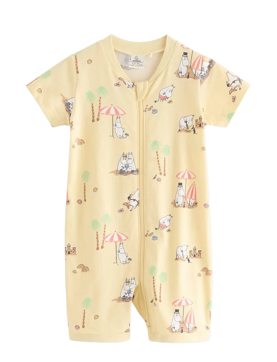 Lindex - Moomin pyjama romper - sovoveraller - light dusty yellow - 0