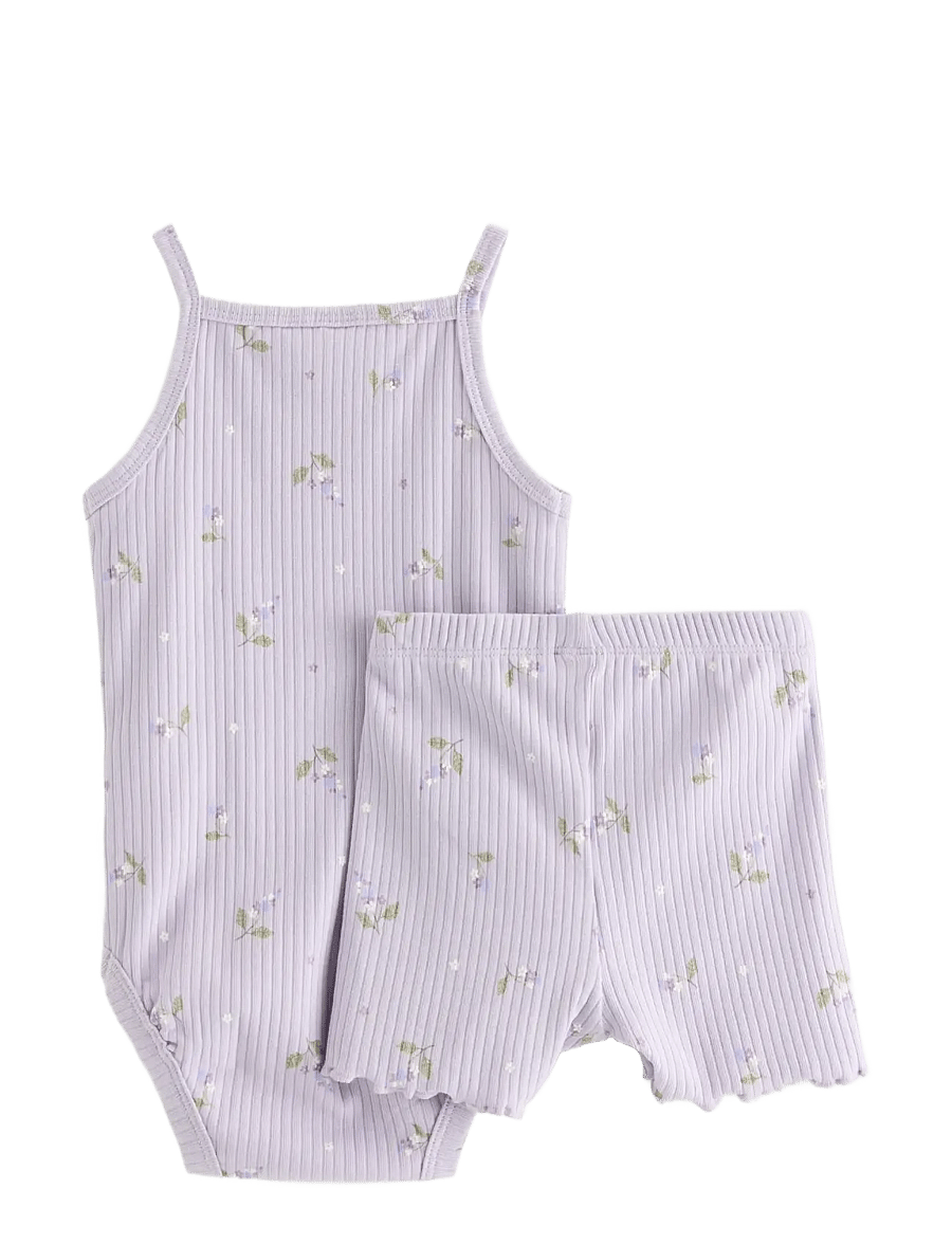 Lindex - Set with bodysuit and cycling shorts - sets mit body - light dusty lilac - 1