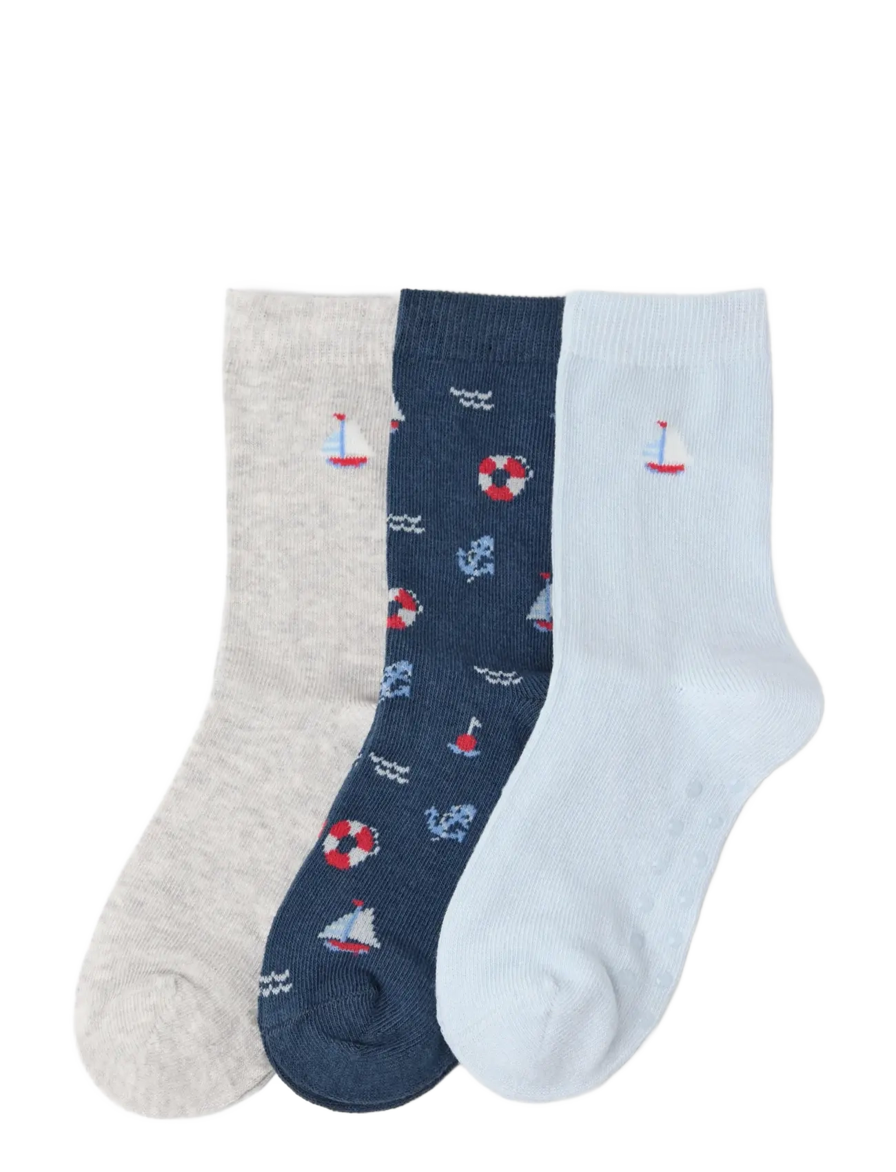 Lindex 3-pack socks - Socken & Strumpfhosen - DUSTY BLUE / grey