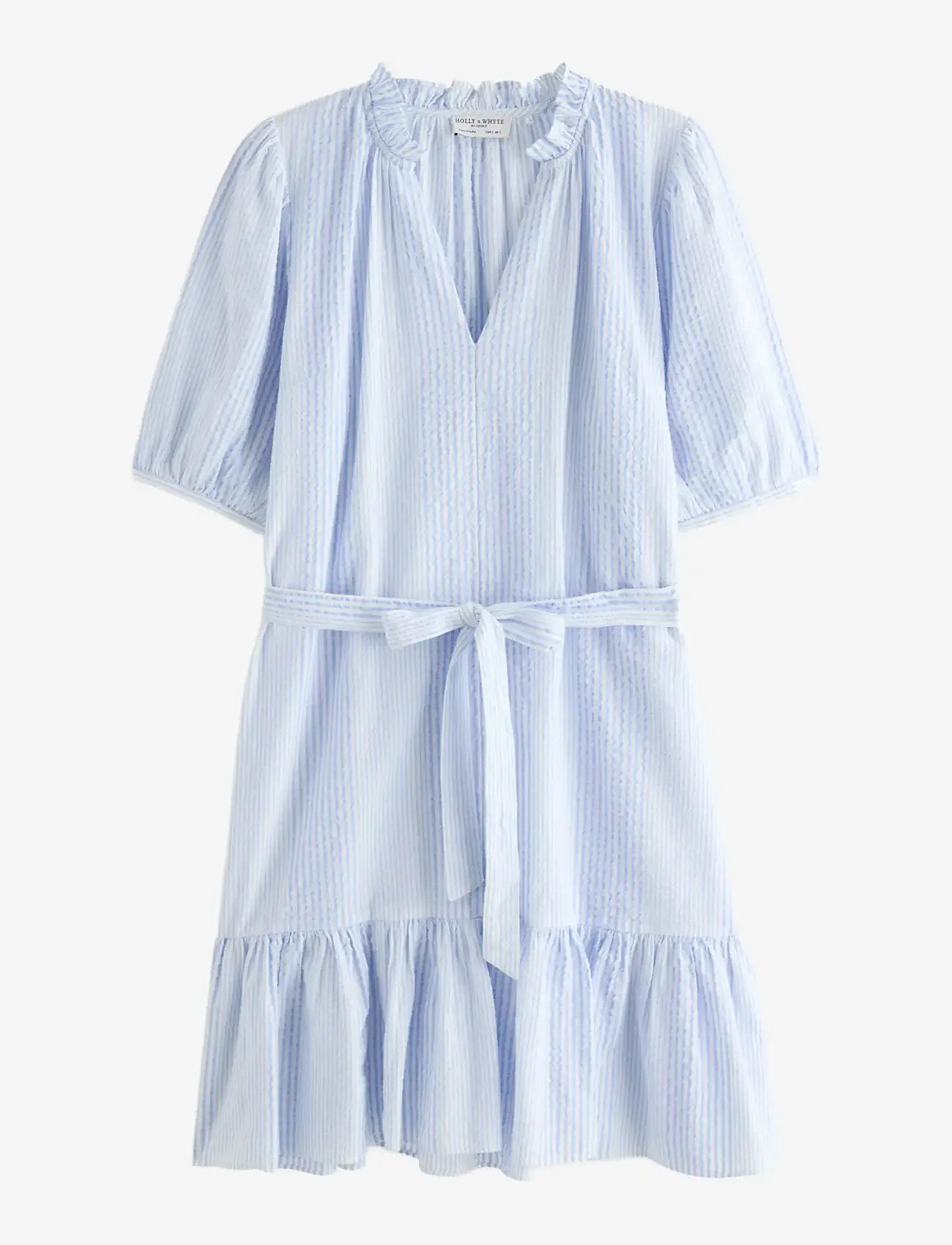 Lindex - Mini dress in seersucker - kurze kleider - blue - 1