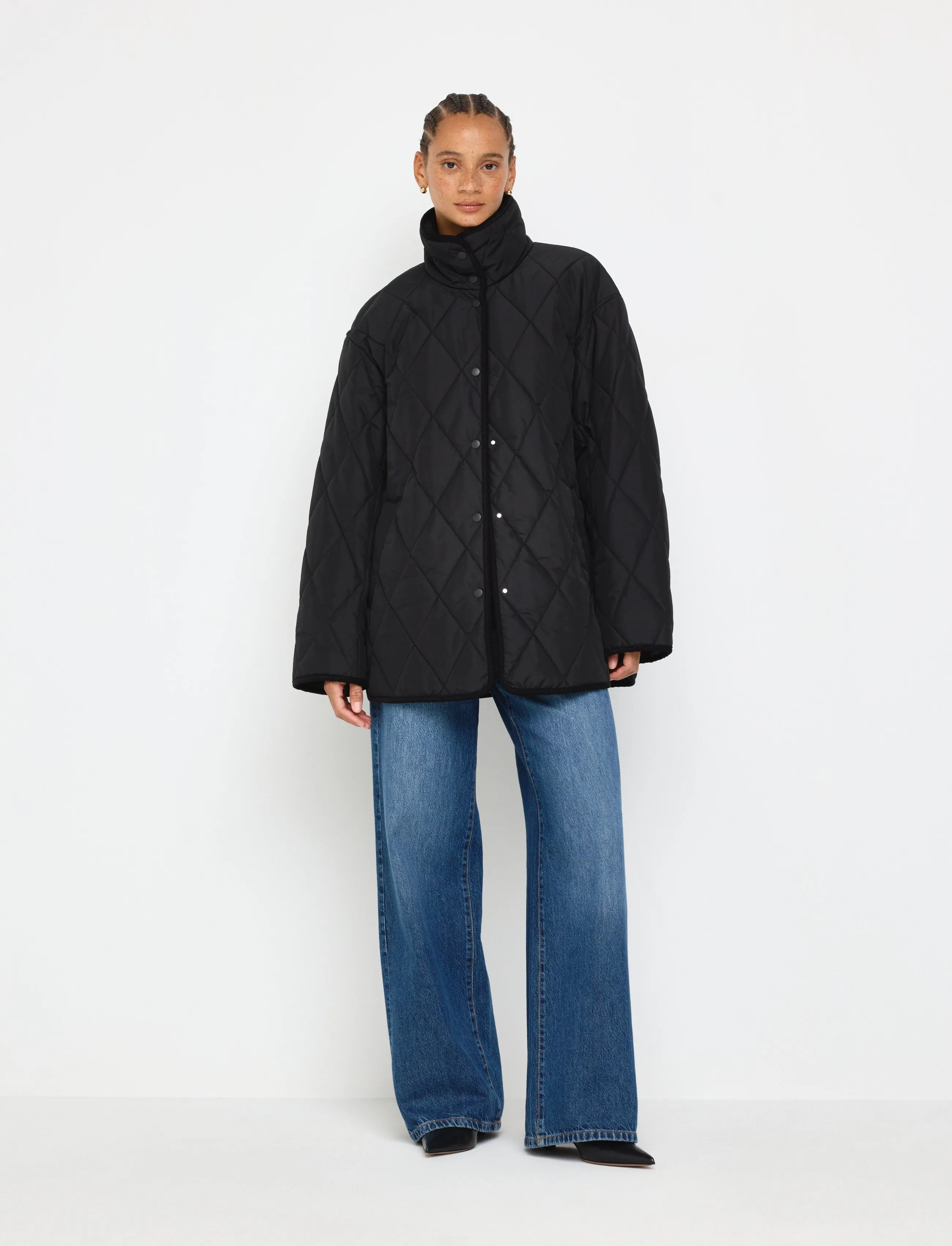 Lindex Quilted jacket - Steppjacken - BLACK / black