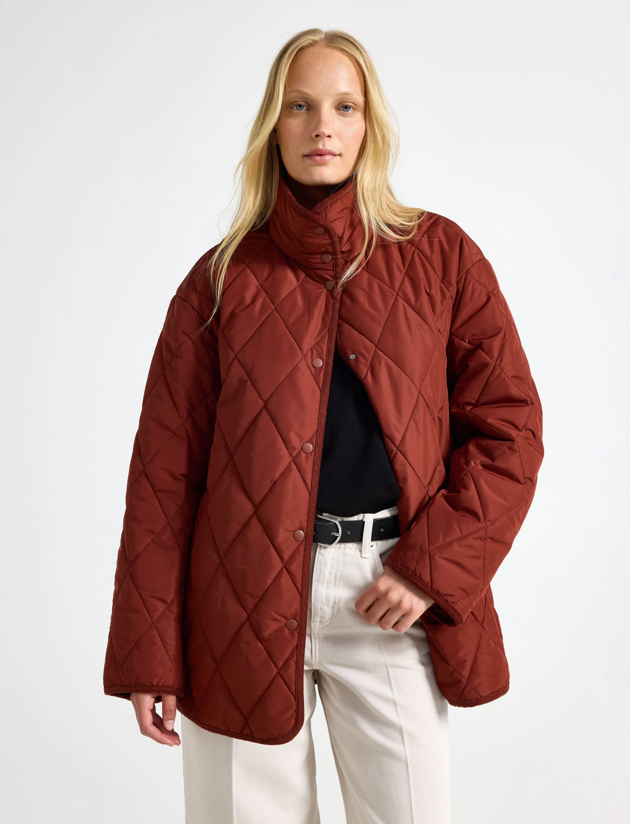 Lindex Quilted jacket - Riided - BROWN / brown