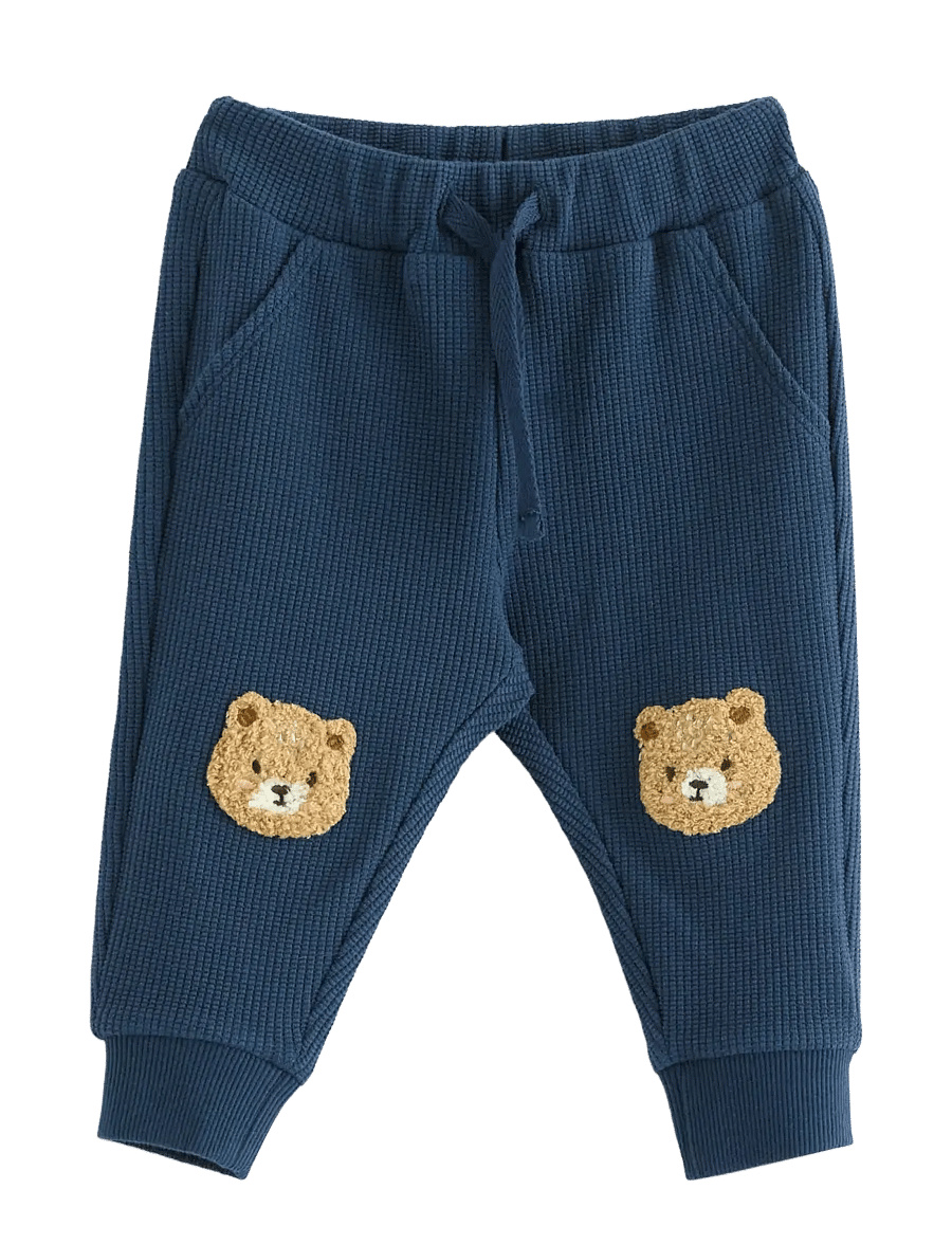 Lindex - Waffled joggers - mjukisbyxor - dark blue - 0