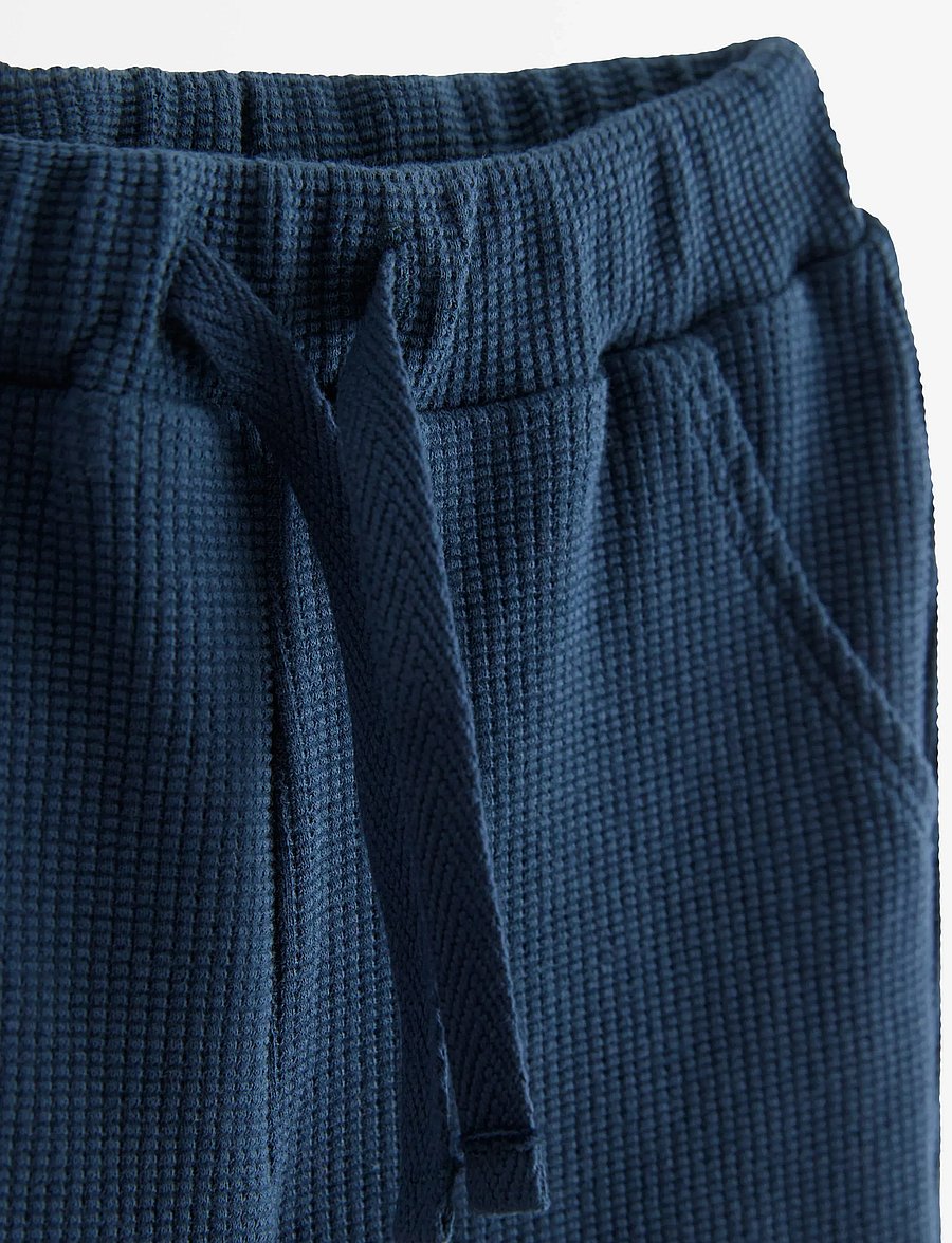 Lindex - Waffled joggers - mjukisbyxor - dark blue - 2