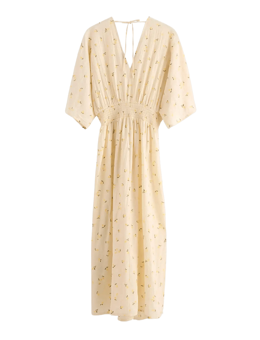 Lindex - MOM short-sleeved midi dress - sommerkjoler - light yellow - 2