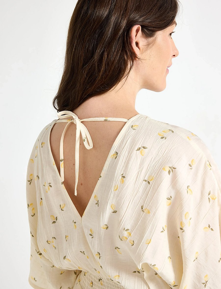 Lindex - MOM short-sleeved midi dress - sommerkjoler - light yellow - 4
