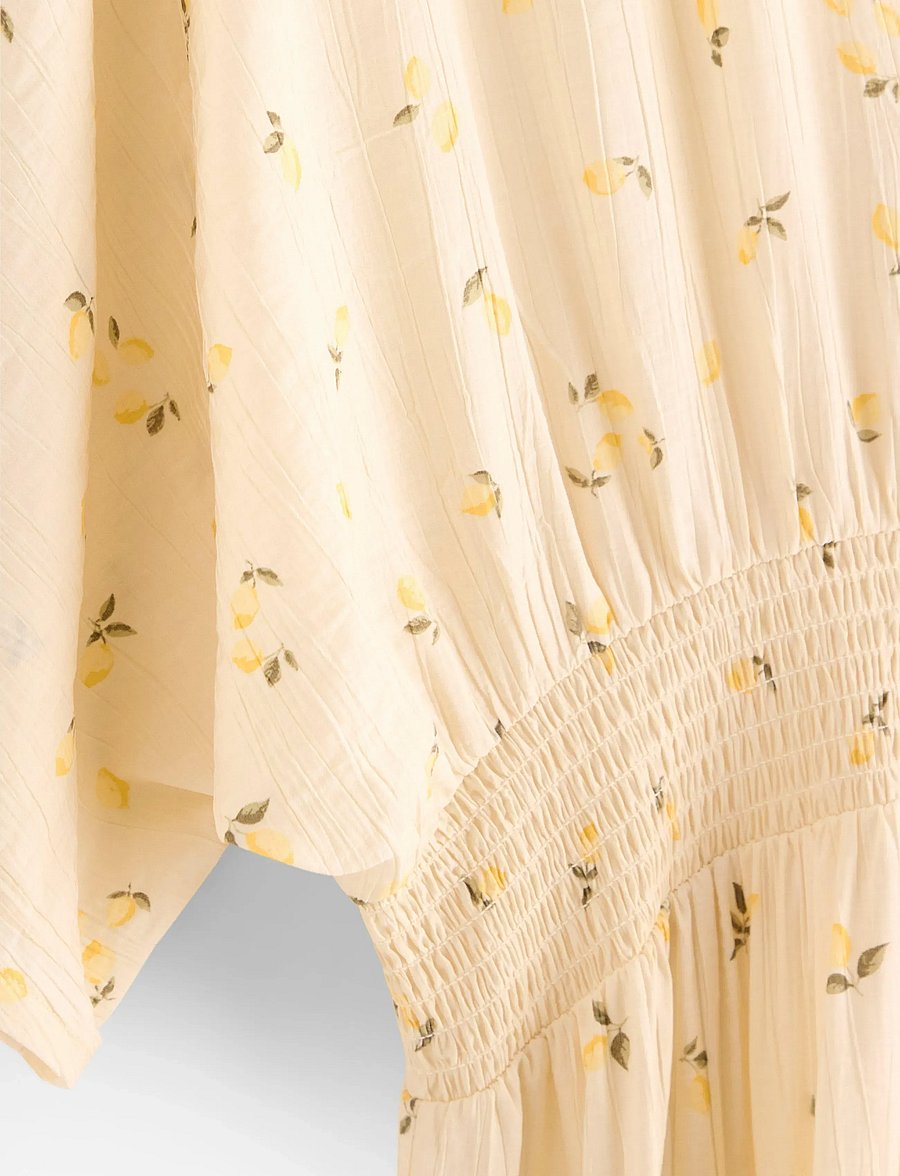 Lindex - MOM short-sleeved midi dress - sommerkjoler - light yellow - 5
