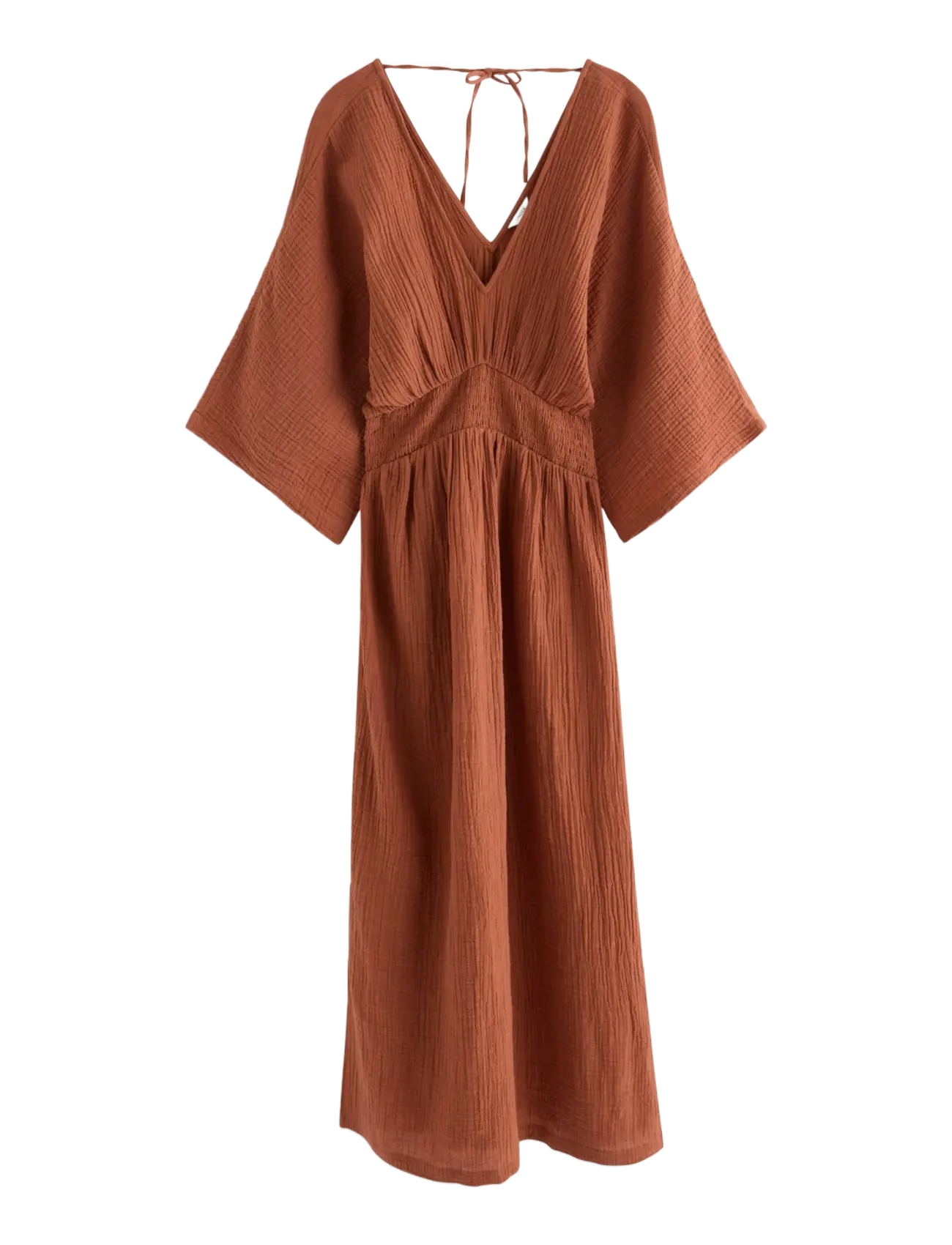 LINDEX Mom Midi Kleid In Baumwolle Gauze Orange - XS - Damen